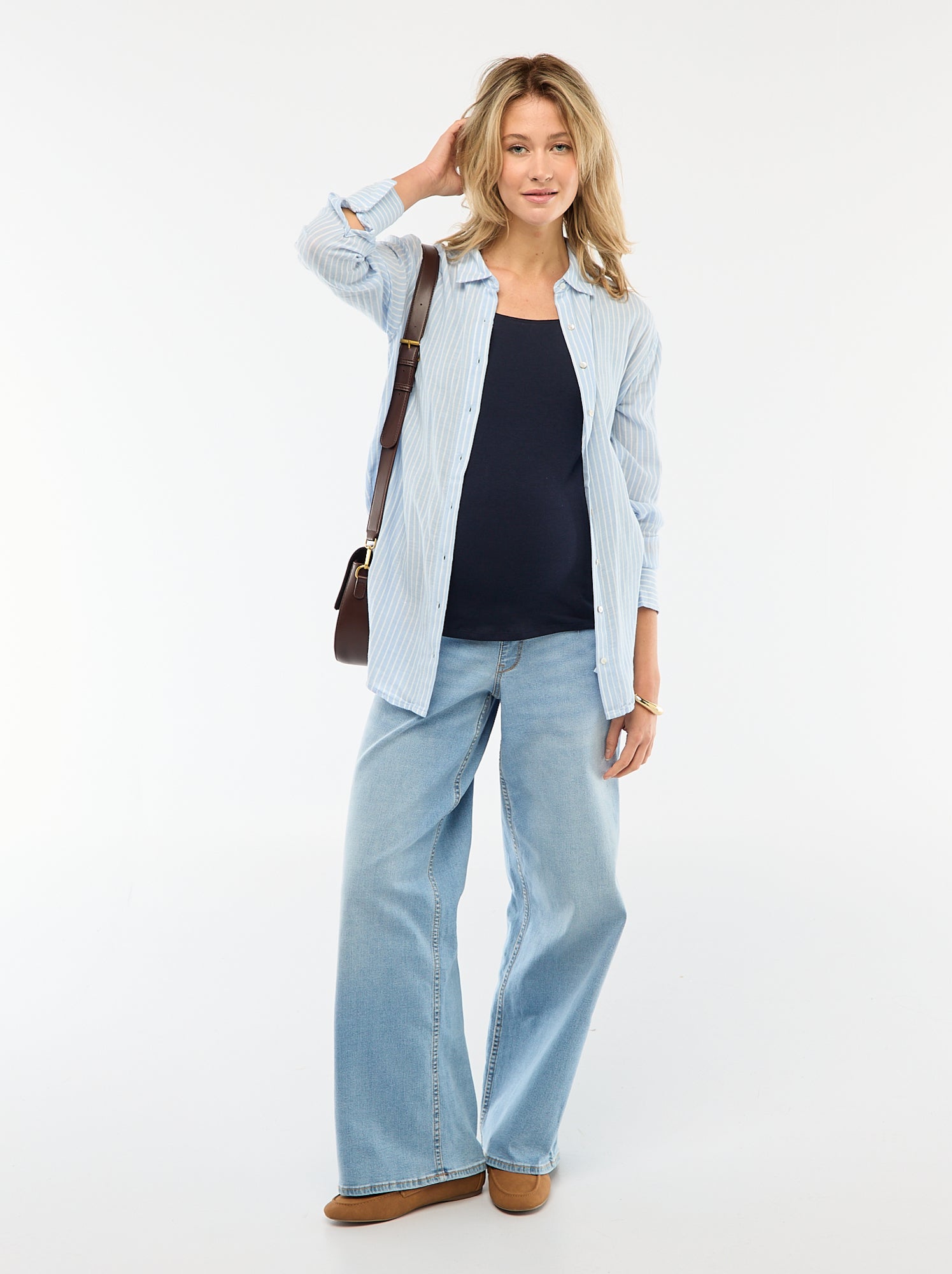 Jean grossesse wide leg - Bleu (ESC57_2)