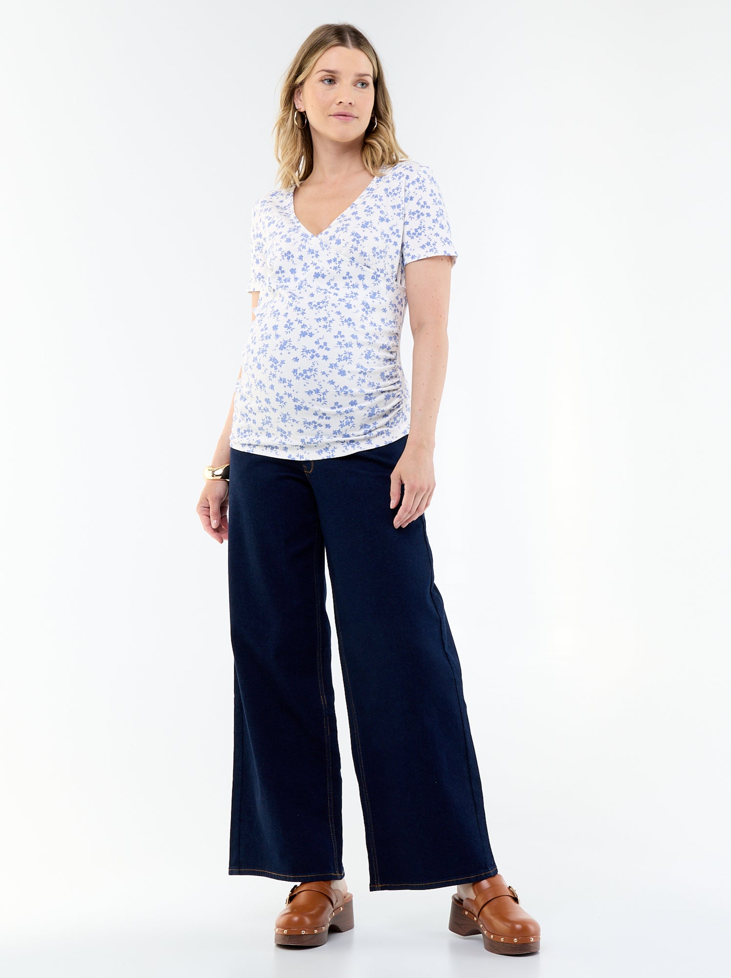 Jean grossesse wide leg - Bleu (ESC57_3)