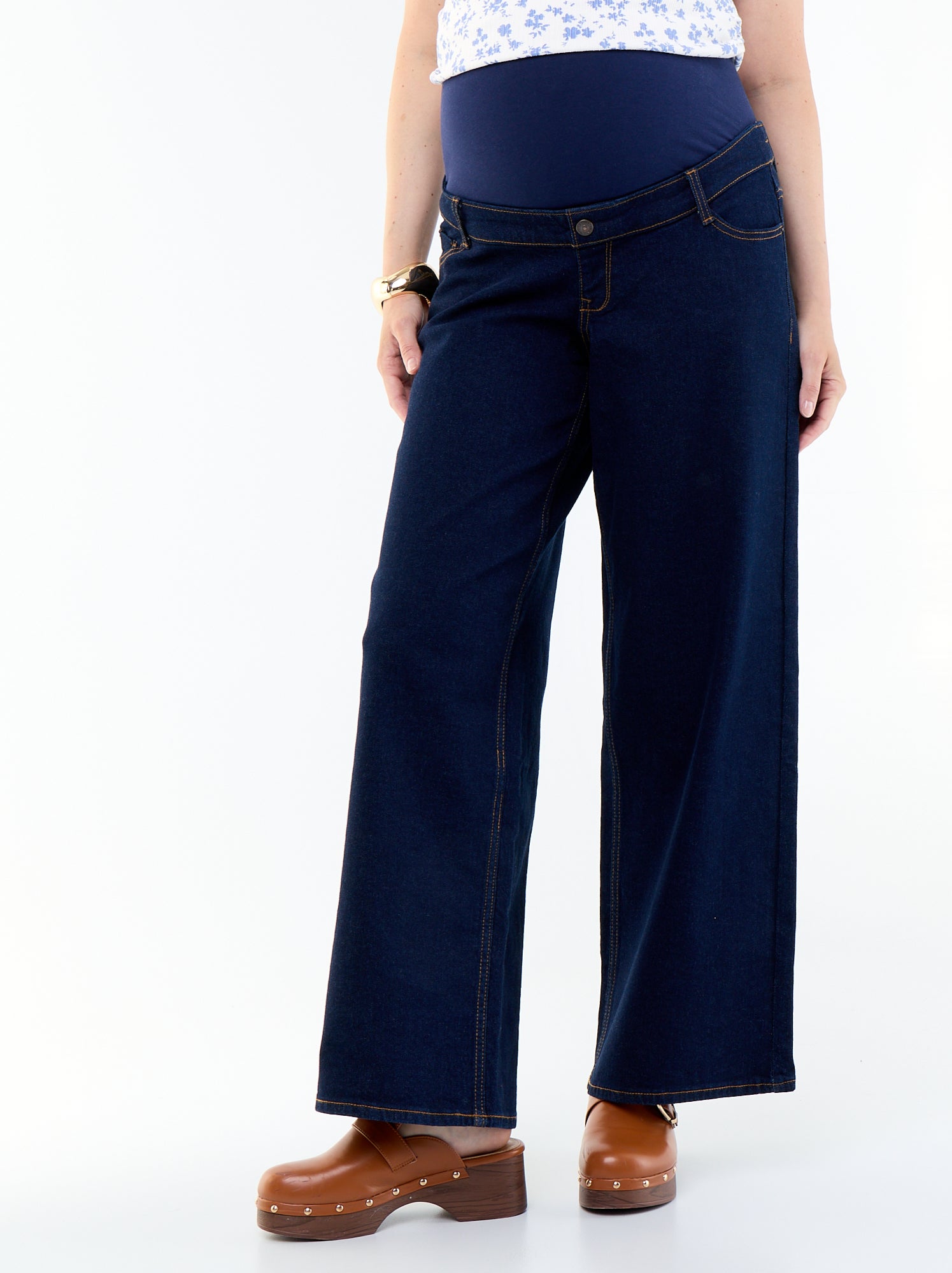 Jean grossesse wide leg - Bleu (ESC57_3)