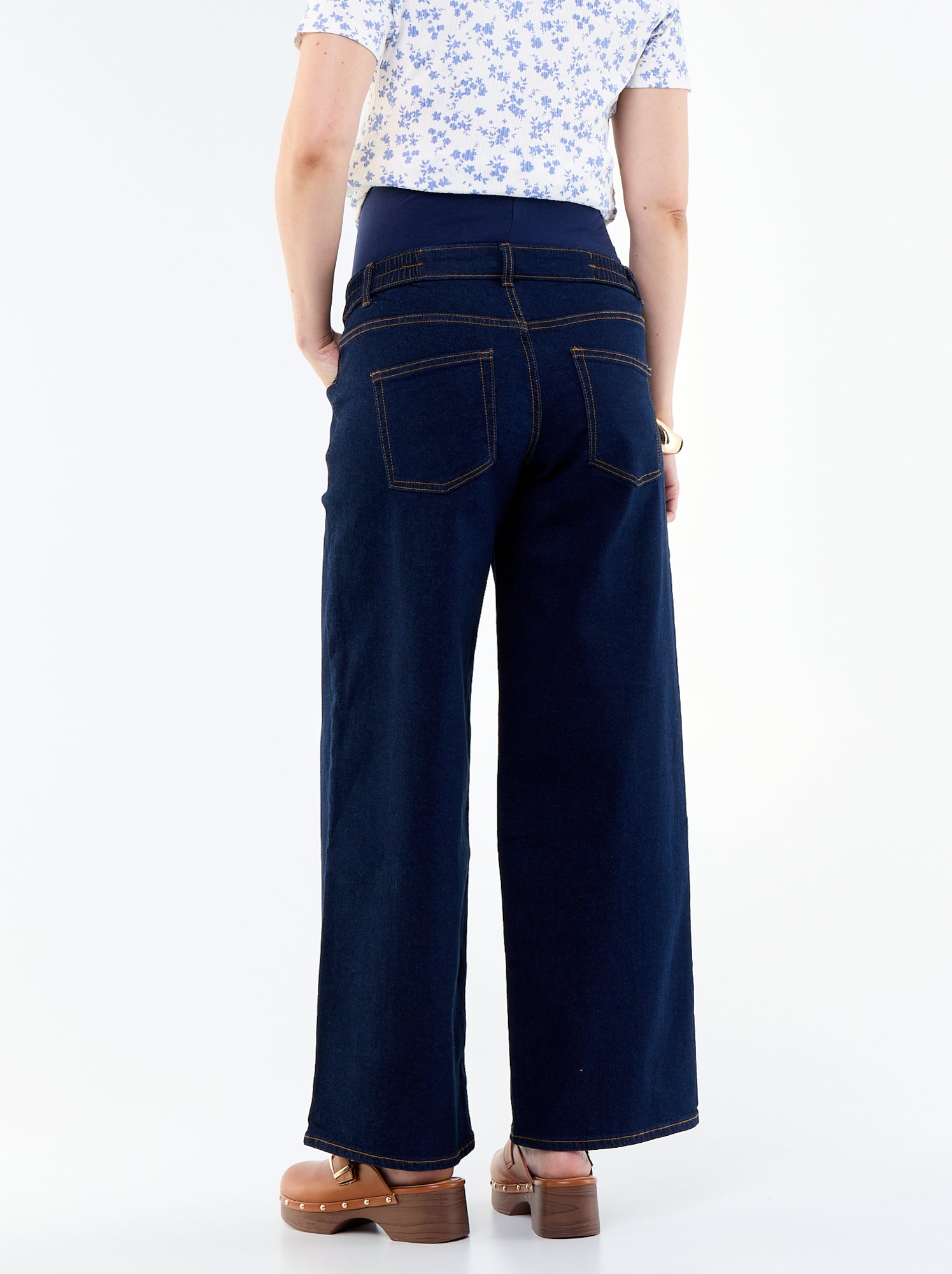 Jean grossesse wide leg - Bleu (ESC57_3)