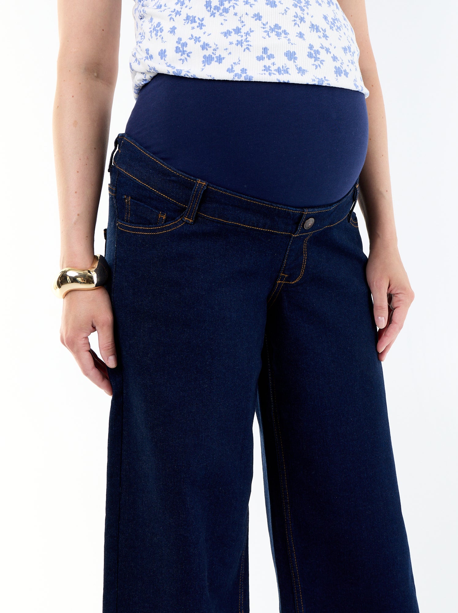 Jean grossesse wide leg - Bleu (ESC57_3)