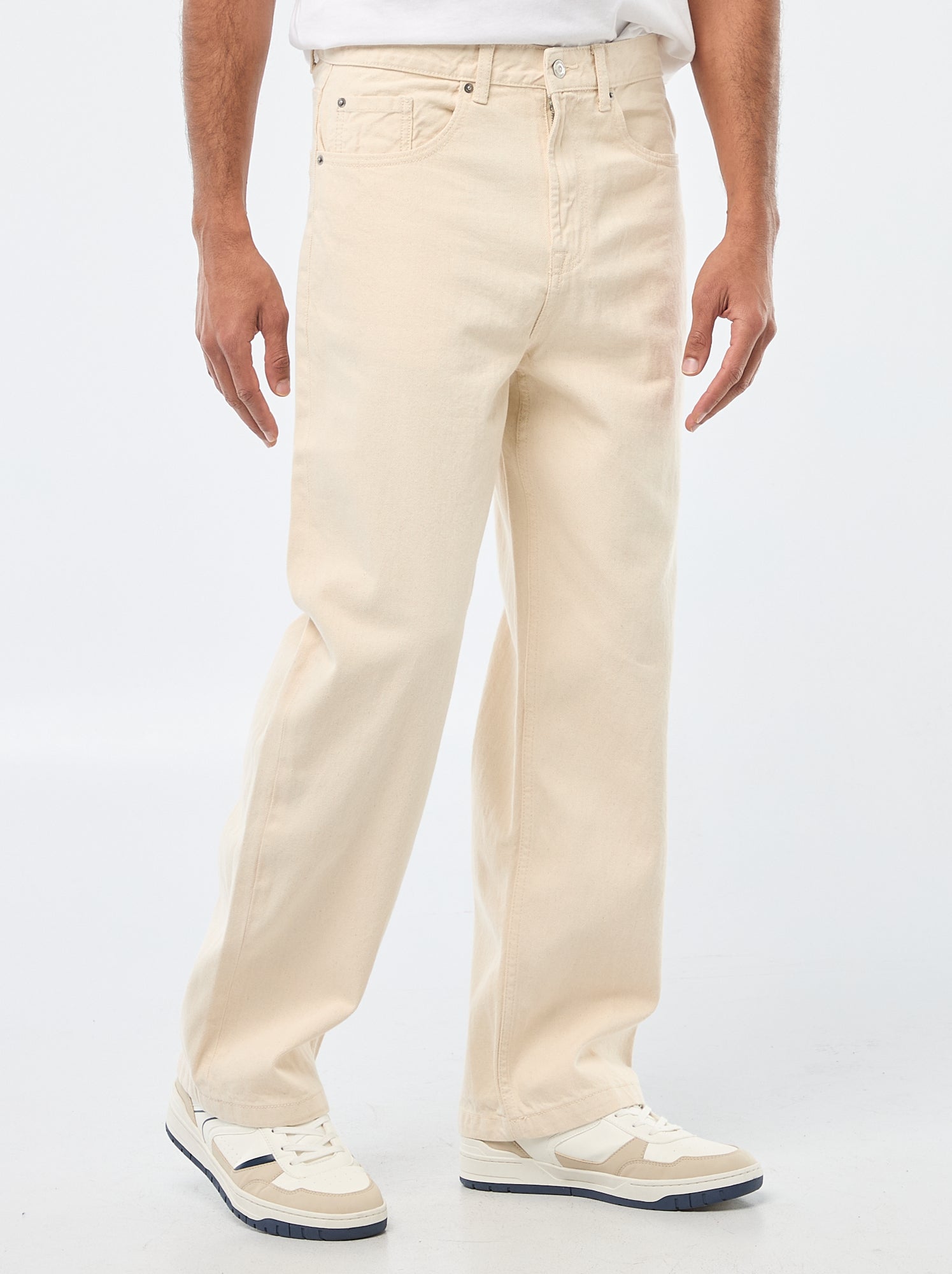 Jean large / relaxed fit à 5 poches - Blanc
