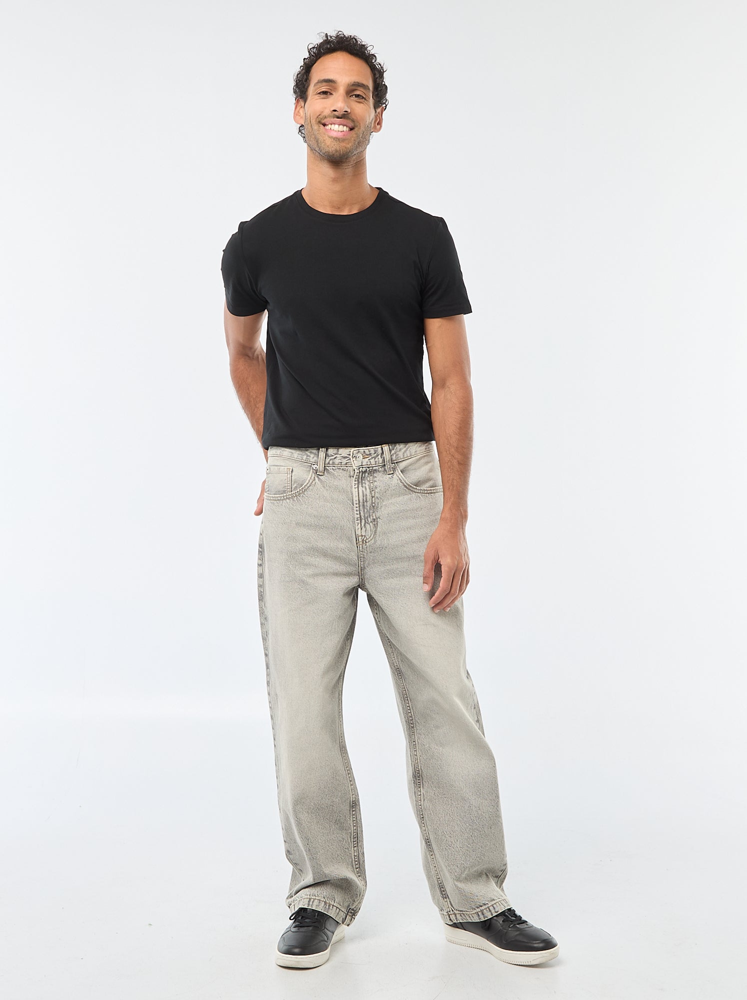 Jean large / relaxed fit à 5 poches - Gris