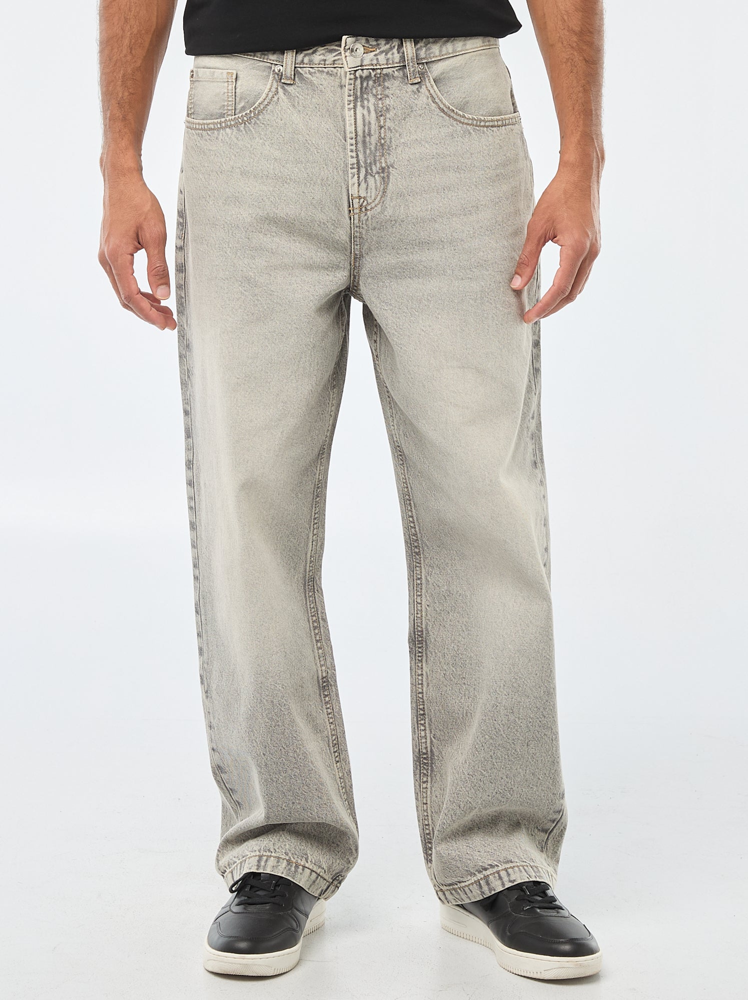 Jean large / relaxed fit à 5 poches - Gris