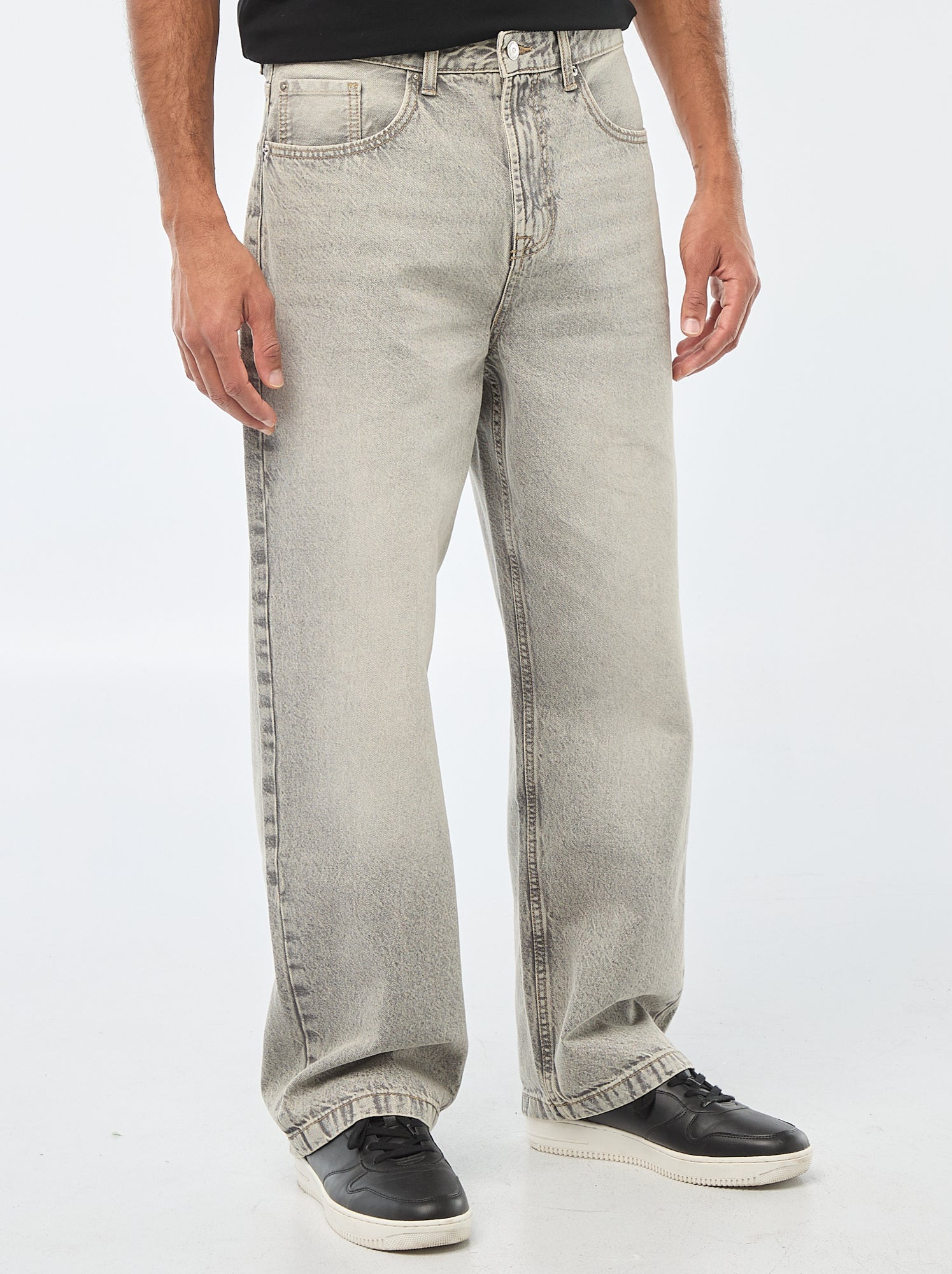 Jean large / relaxed fit à 5 poches - Gris