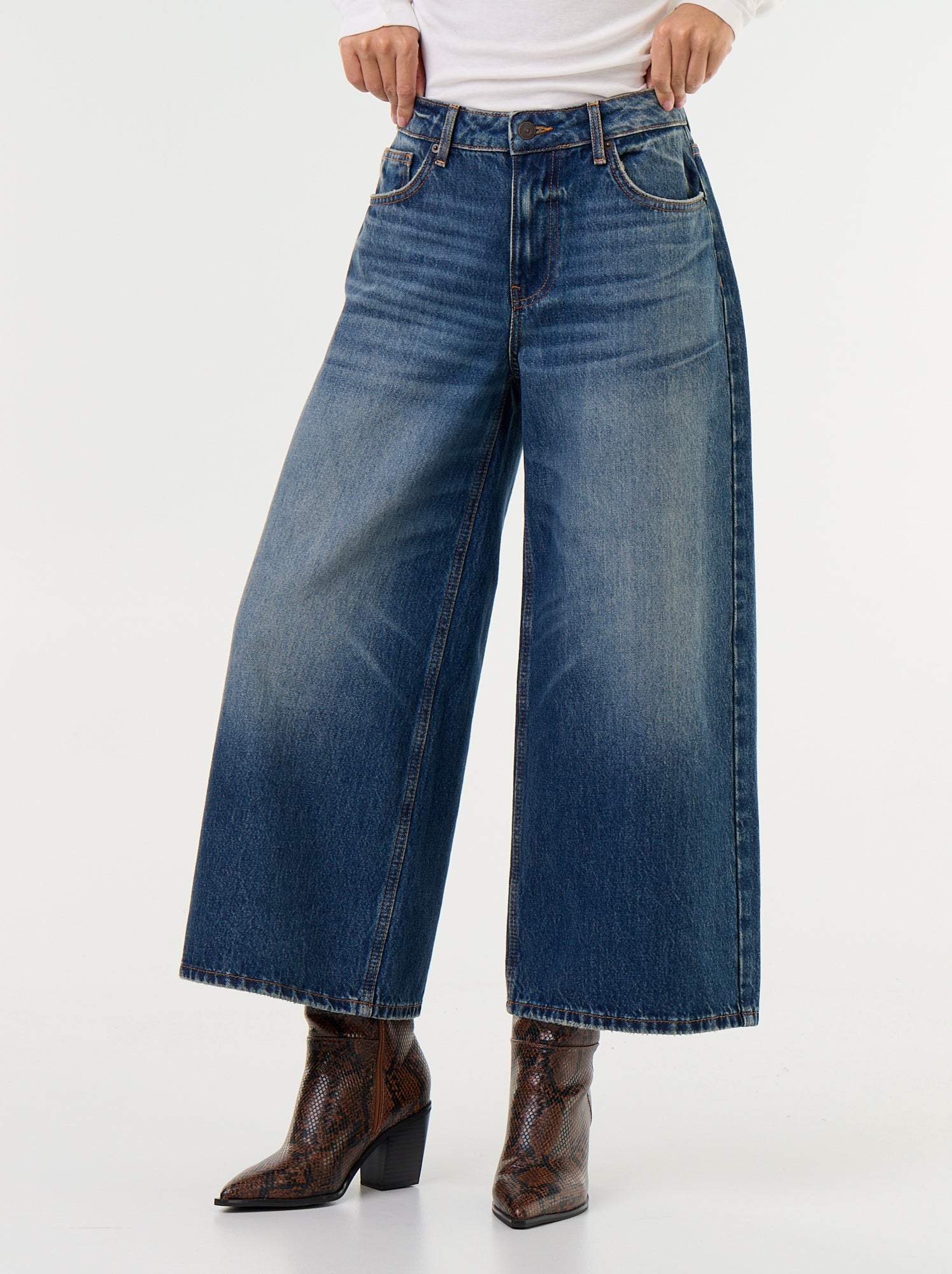Jean large taille haute - Bleu (GKI13_1)