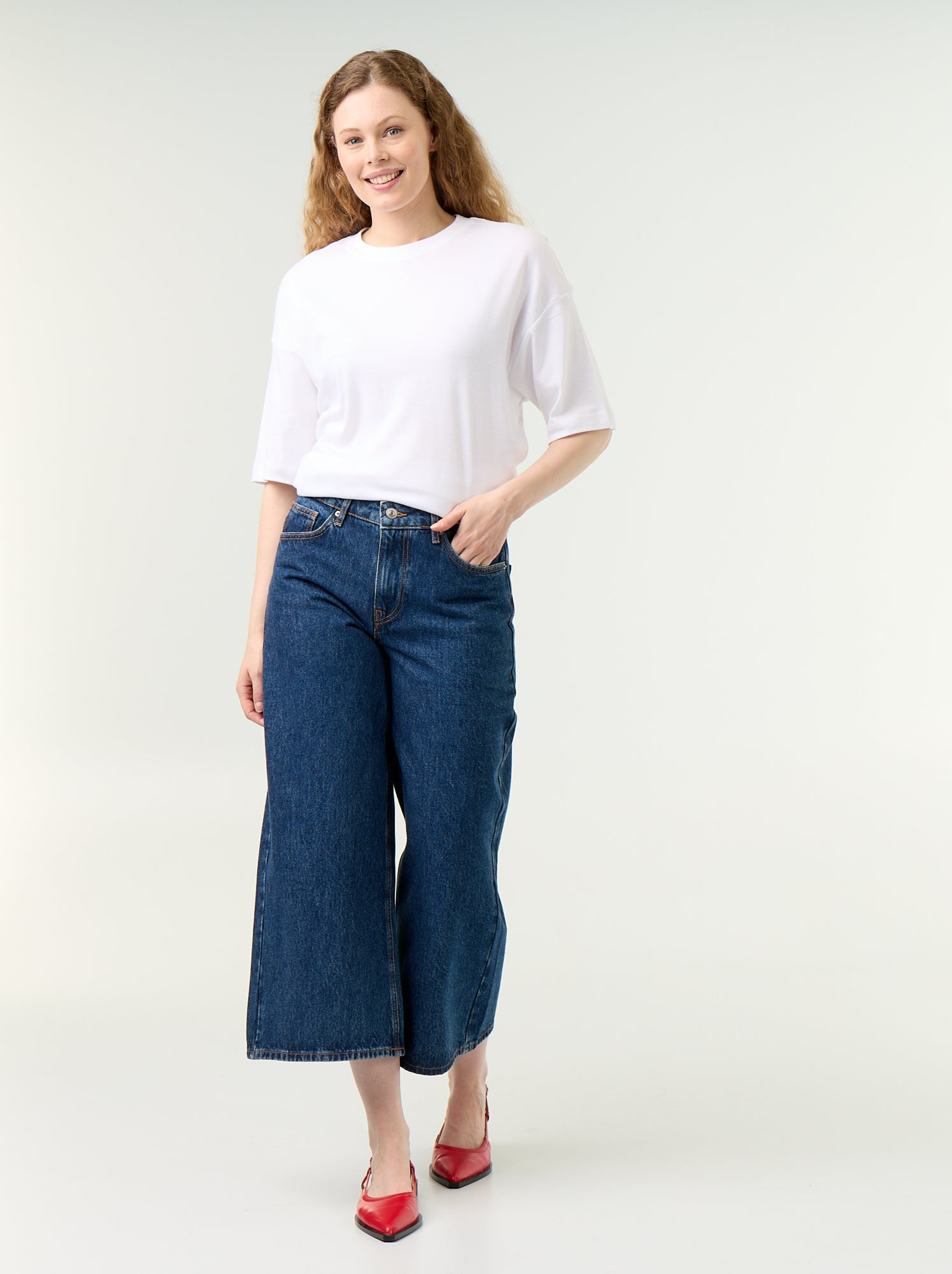 Jean large taille haute - Bleu (GKI13_3)
