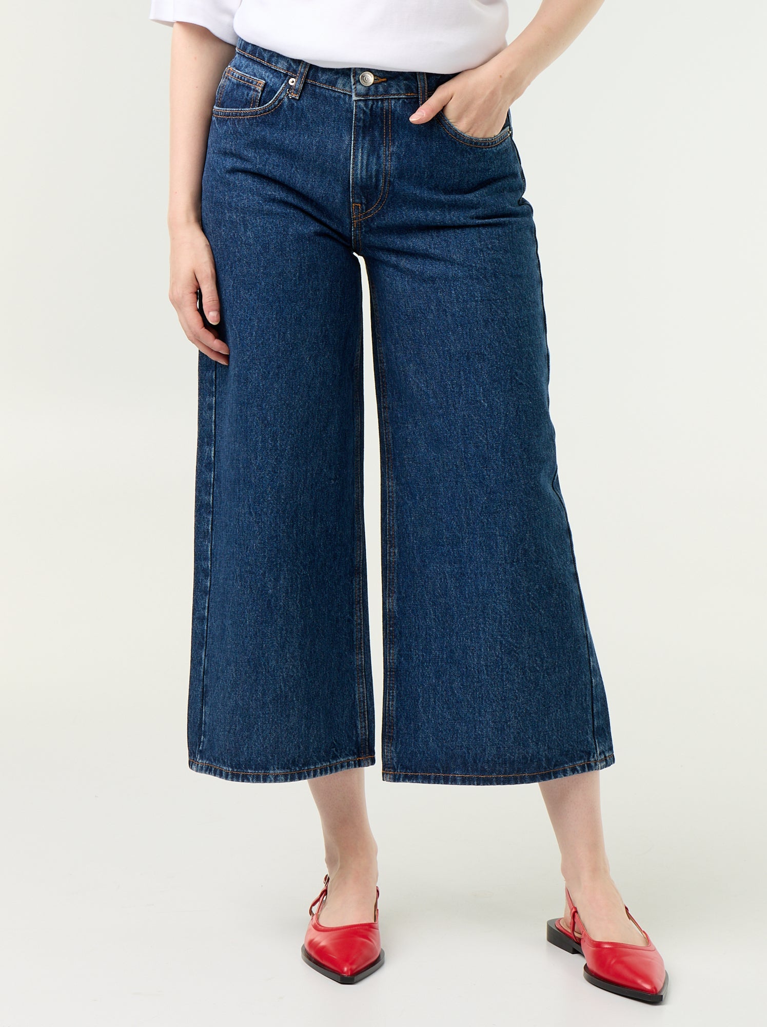 Jean large taille haute - Bleu (GKI13_3)