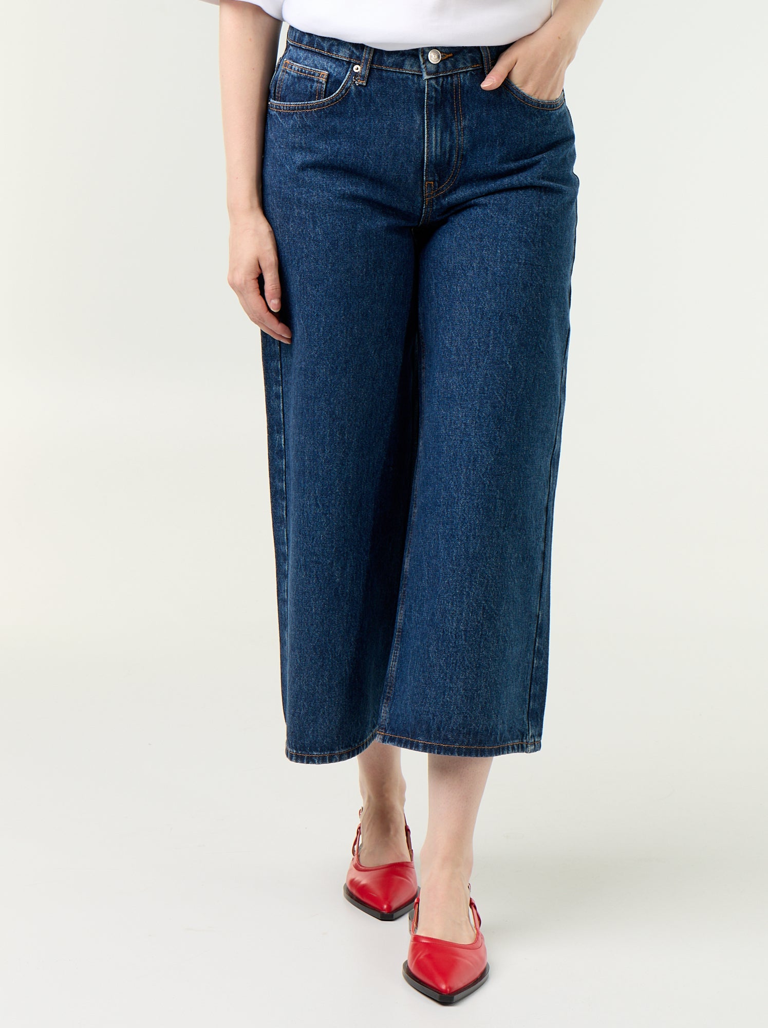 Jean large taille haute - Bleu (GKI13_3)