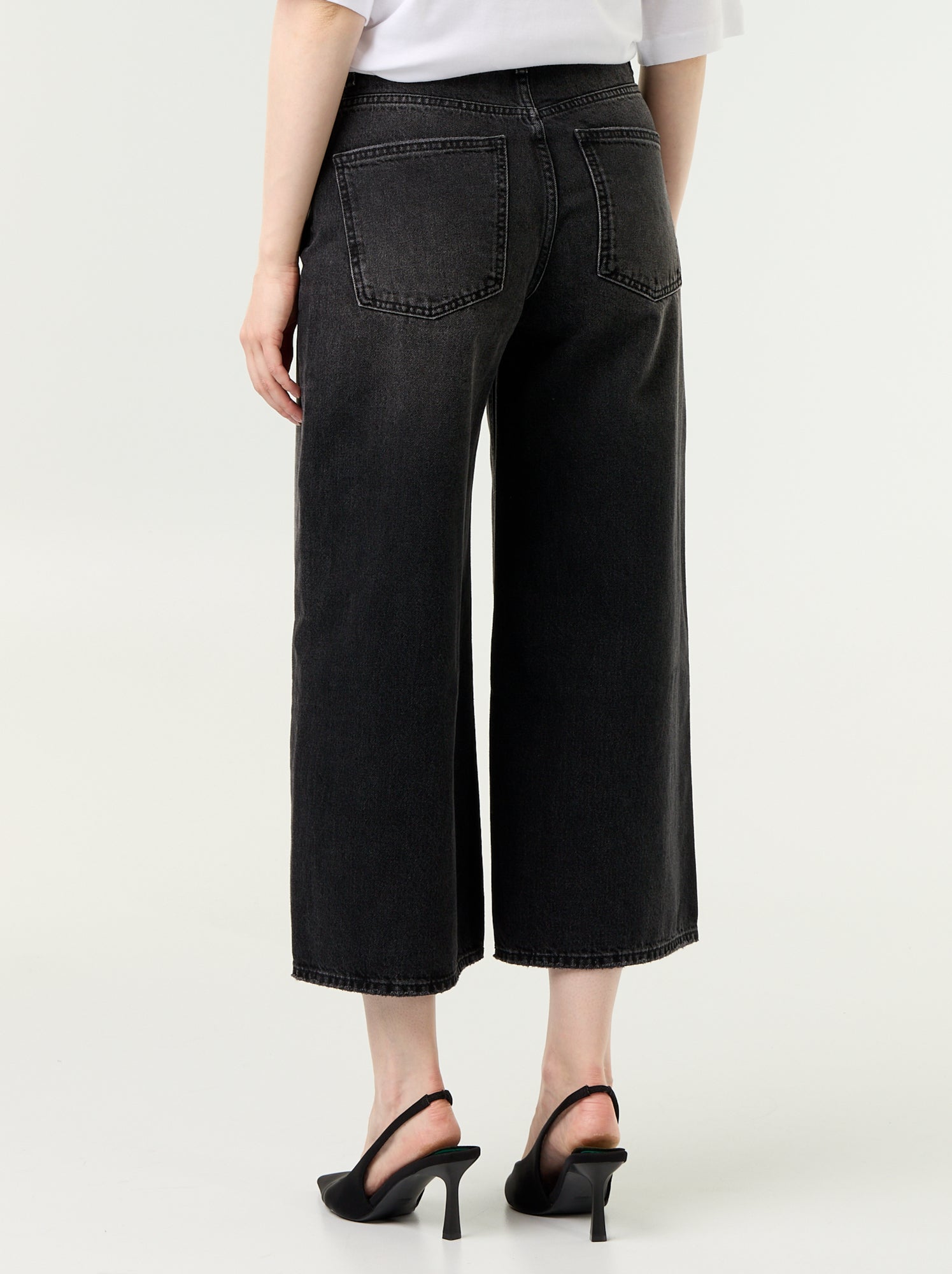 Jean large taille haute - Noir