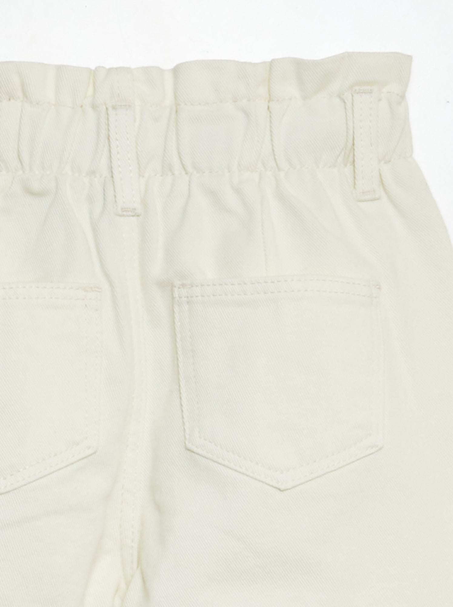 Jean mom paperbag - Blanc
