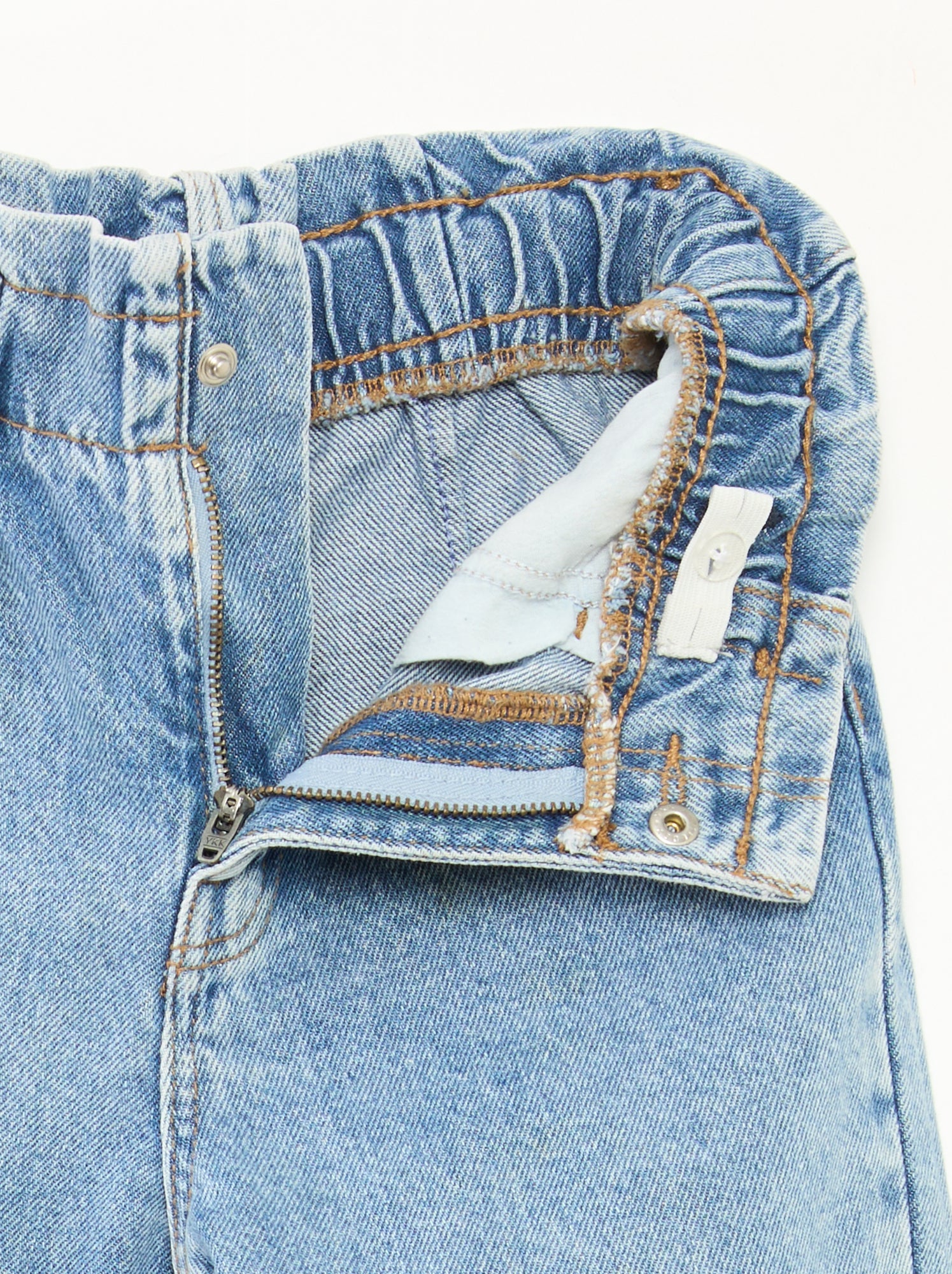 Jean mom paperbag - Bleu