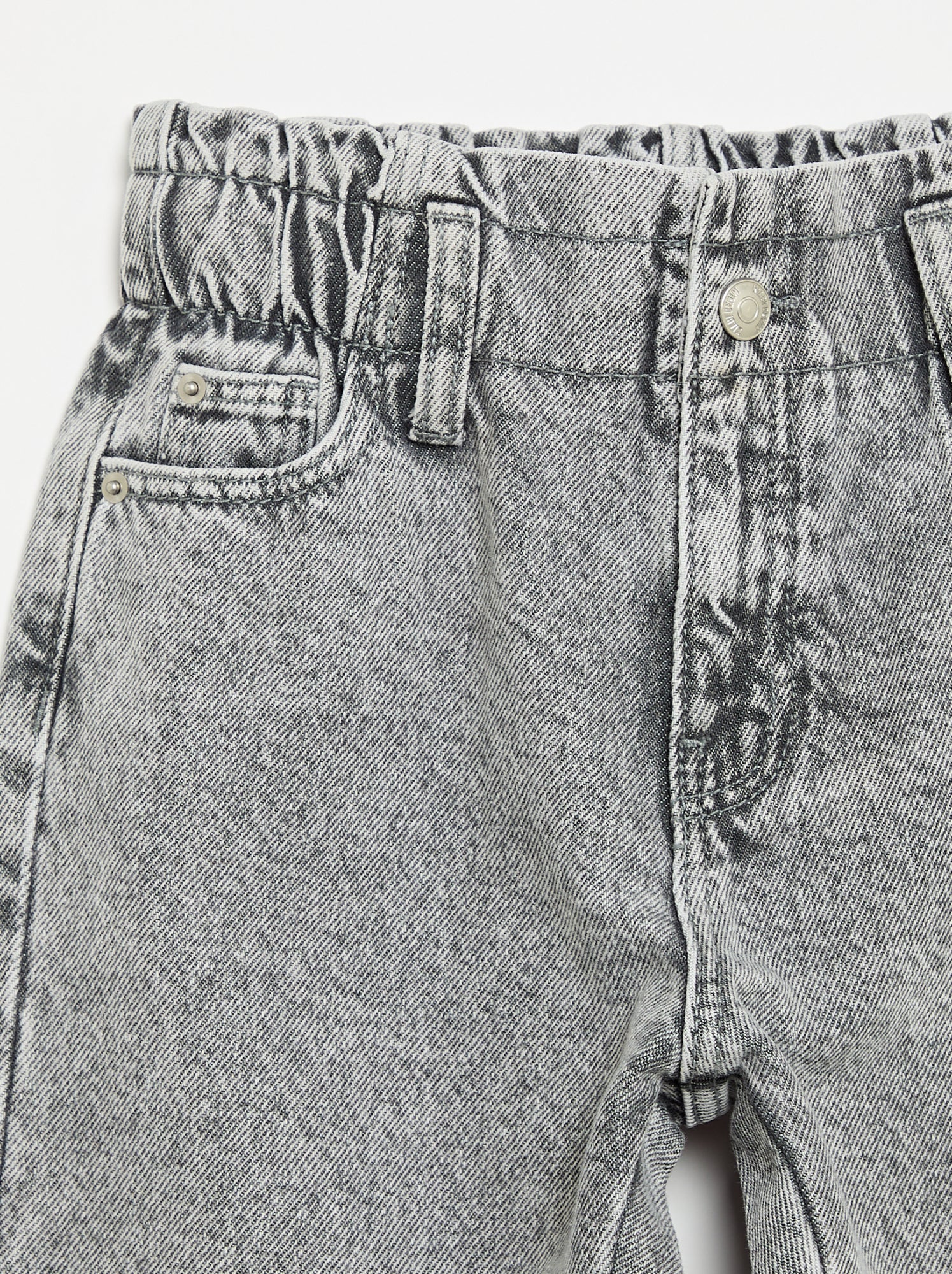 Jean mom paperbag - Gris