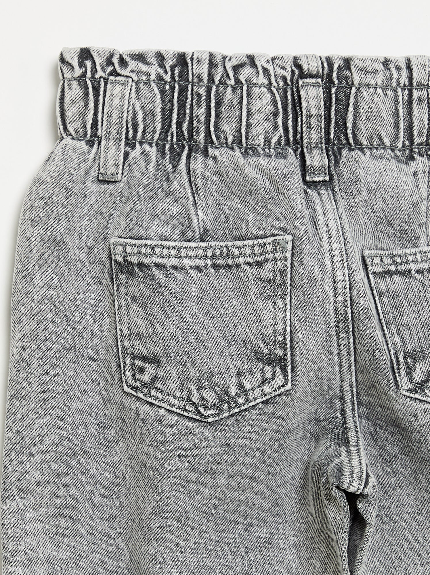 Jean mom paperbag - Gris