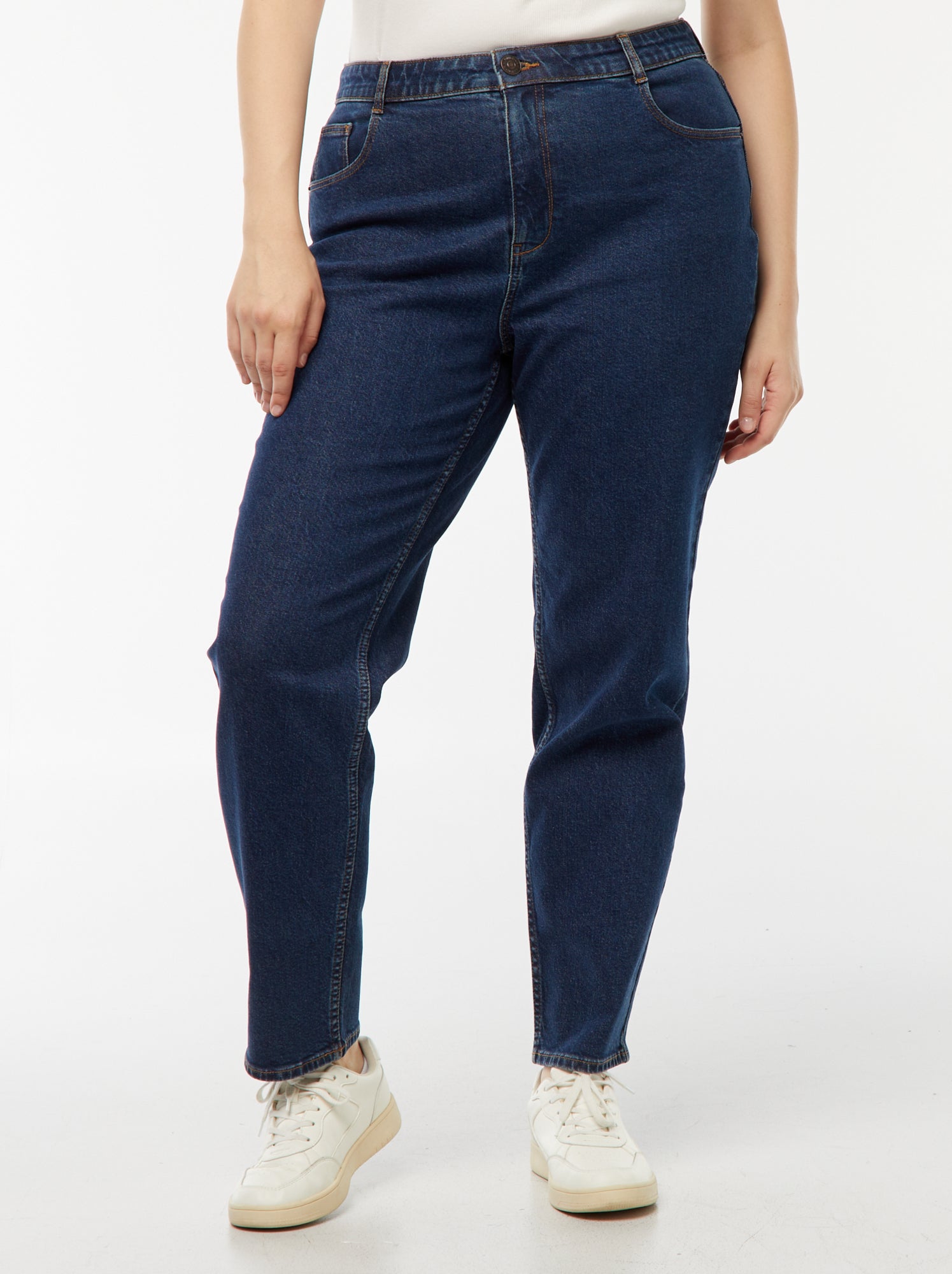 Jean mom taille haute  - L28 - Bleu (DOQ92_2)