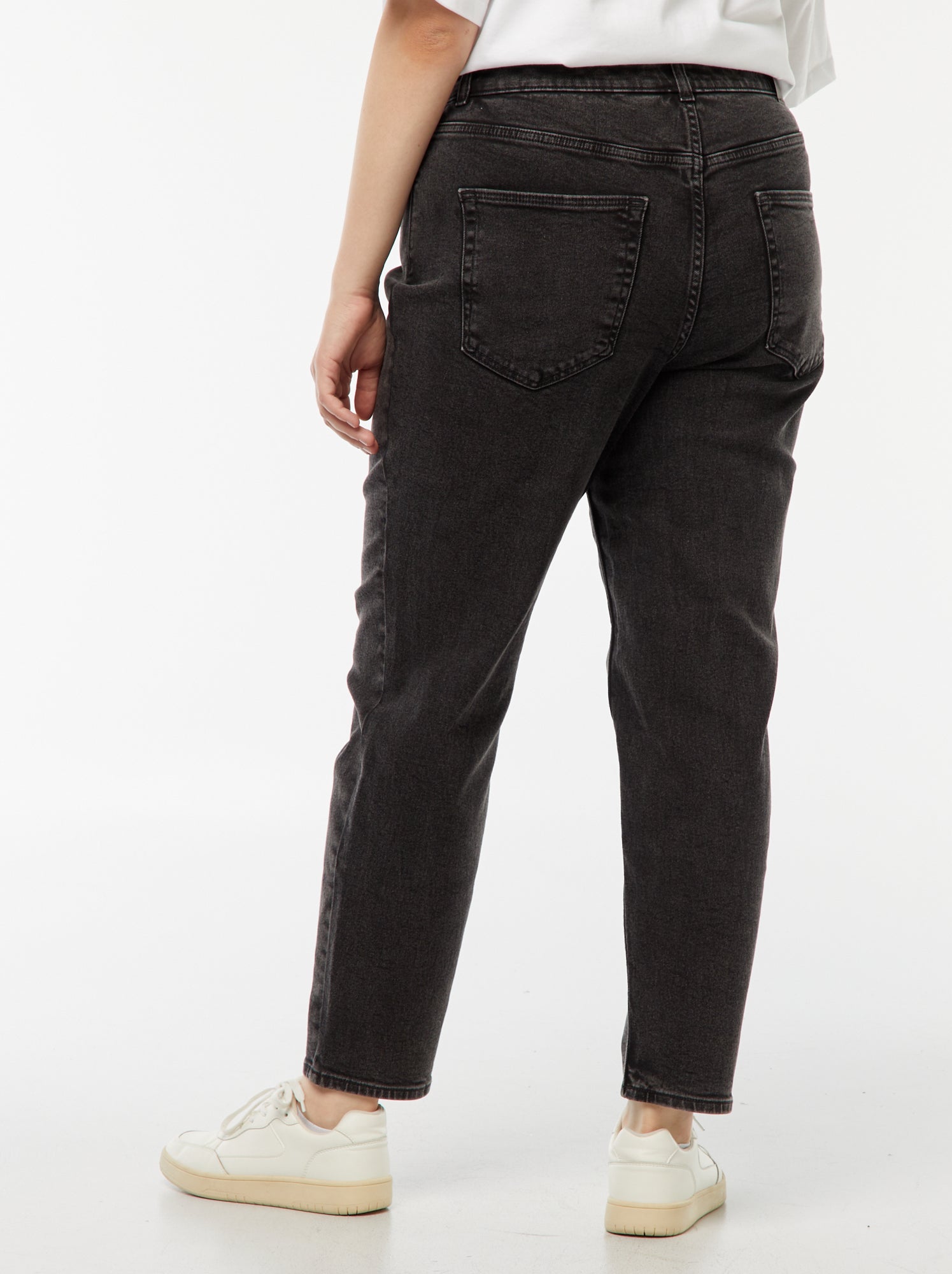 Jean mom taille haute  - L28 - Noir