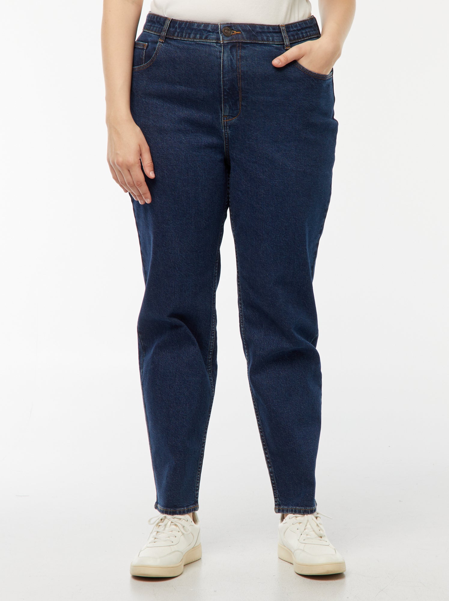 Jean mom taille haute - L30 - Bleu (DOQ76_2)