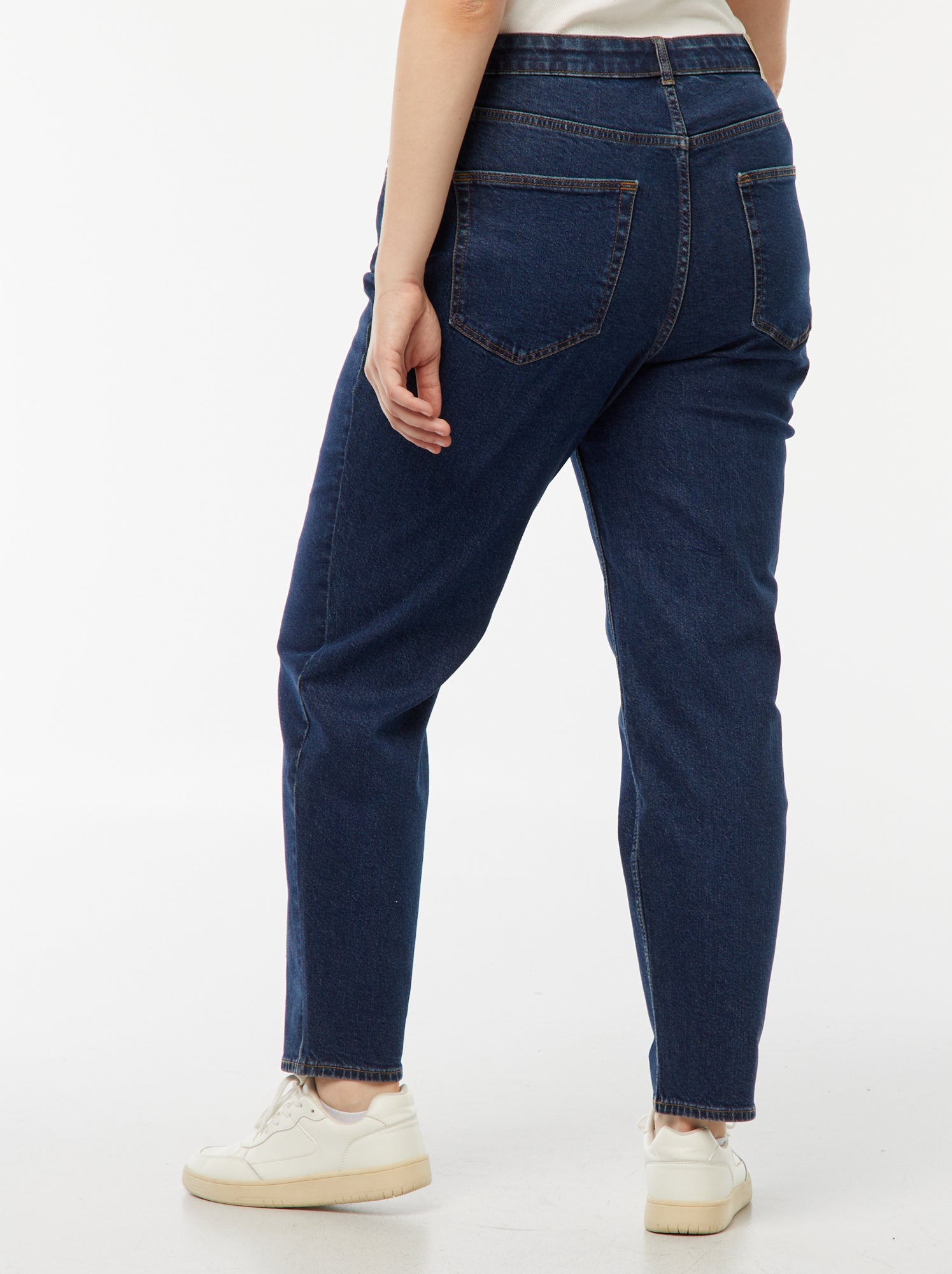 Jean mom taille haute - L30 - Bleu (DOQ76_2)