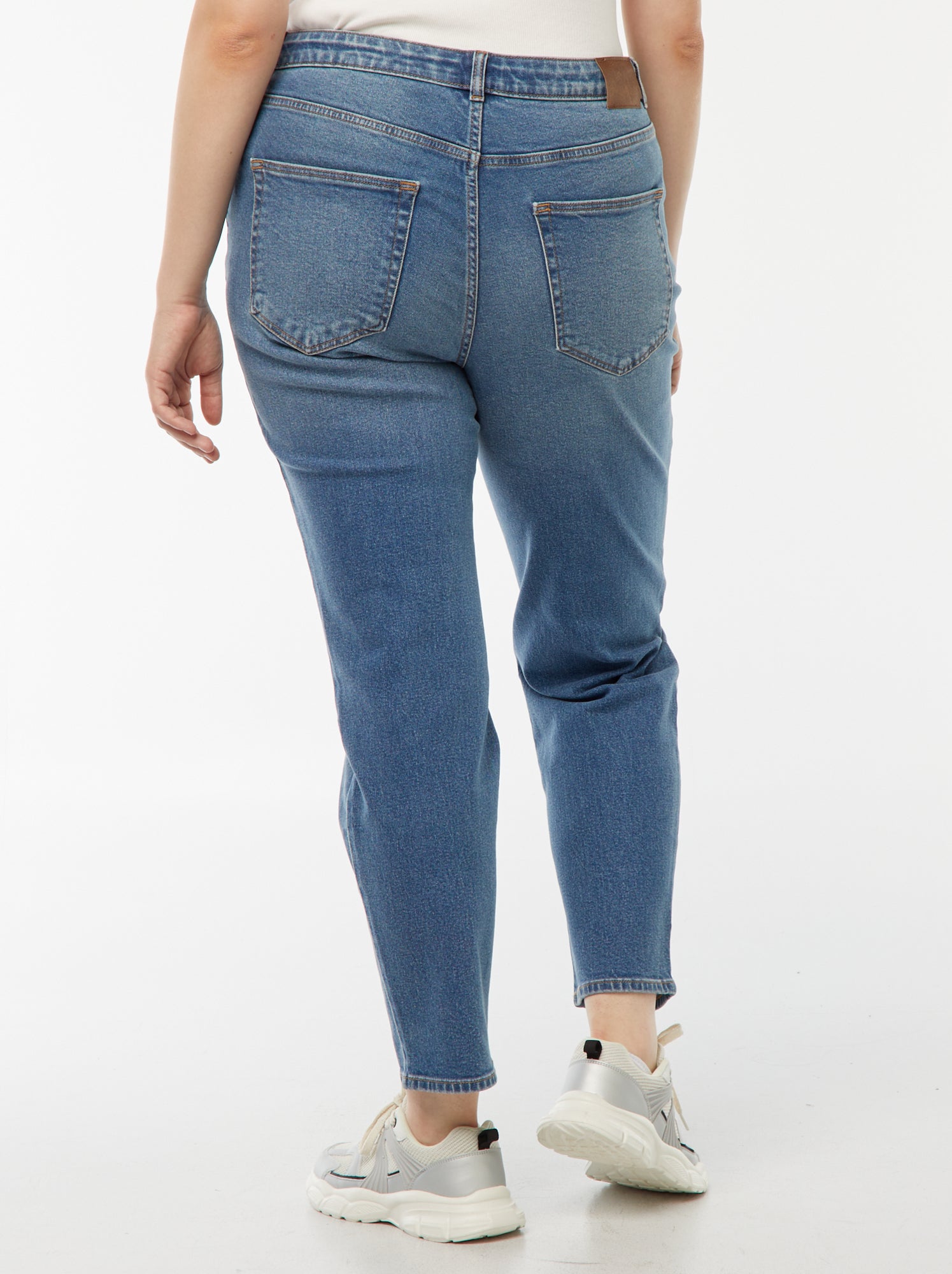 Jean mom taille haute - L30 - Bleu (DOQ76_3)