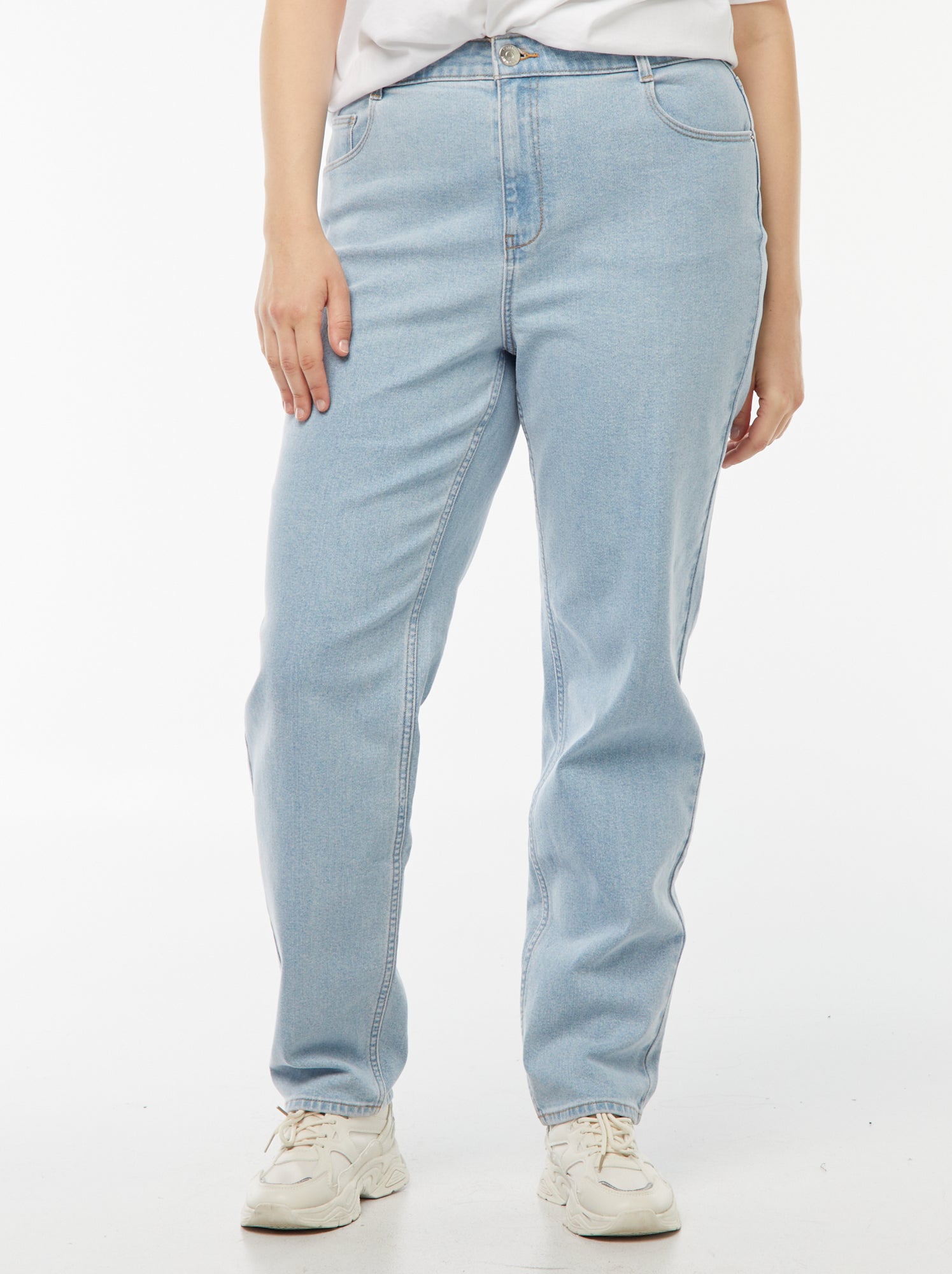 Jean mom taille haute - L30 - Bleu (DOQ76_4)