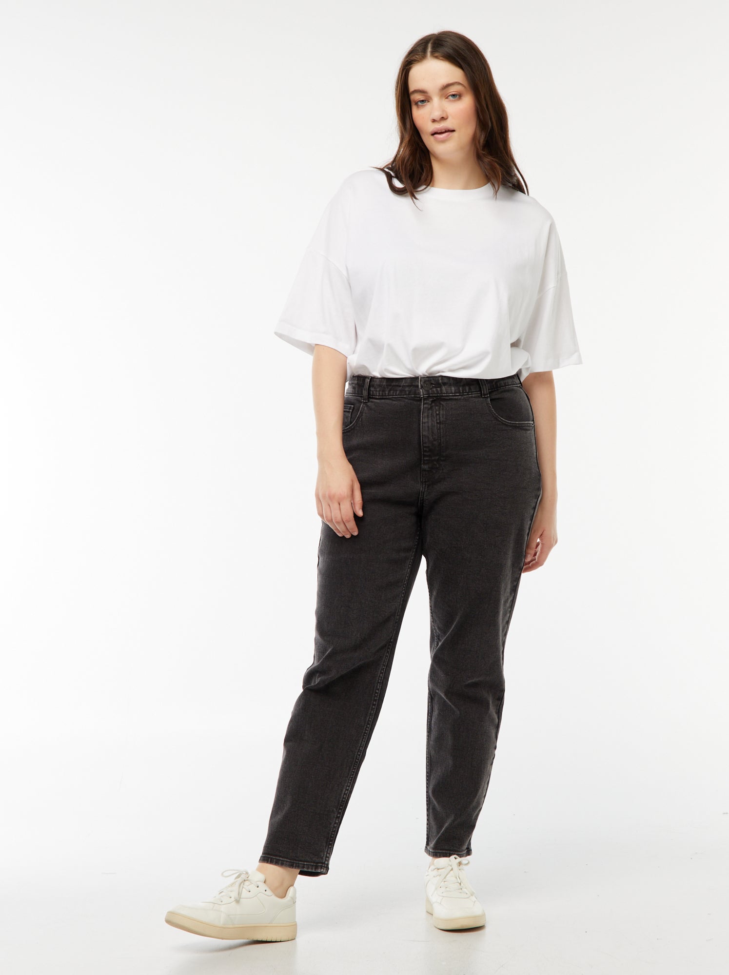 Jean mom taille haute - L30 - Noir