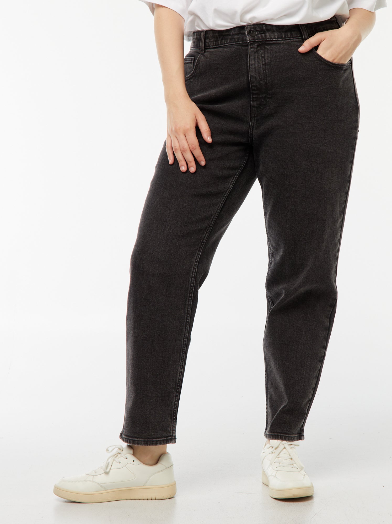 Jean mom taille haute - L30 - Noir