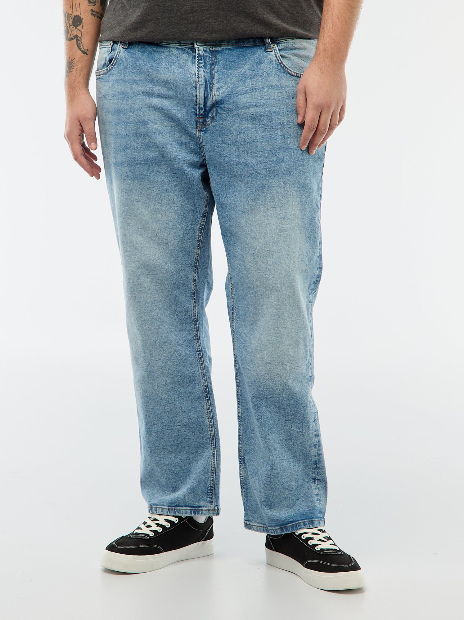 Jean regular / coupe droite à 5 poches - Bleu (ESO93_1)