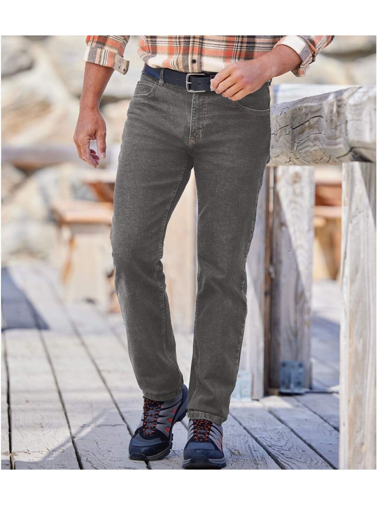 Jean Regular Stretch Confort - ATLAS FOR MEN - Gris