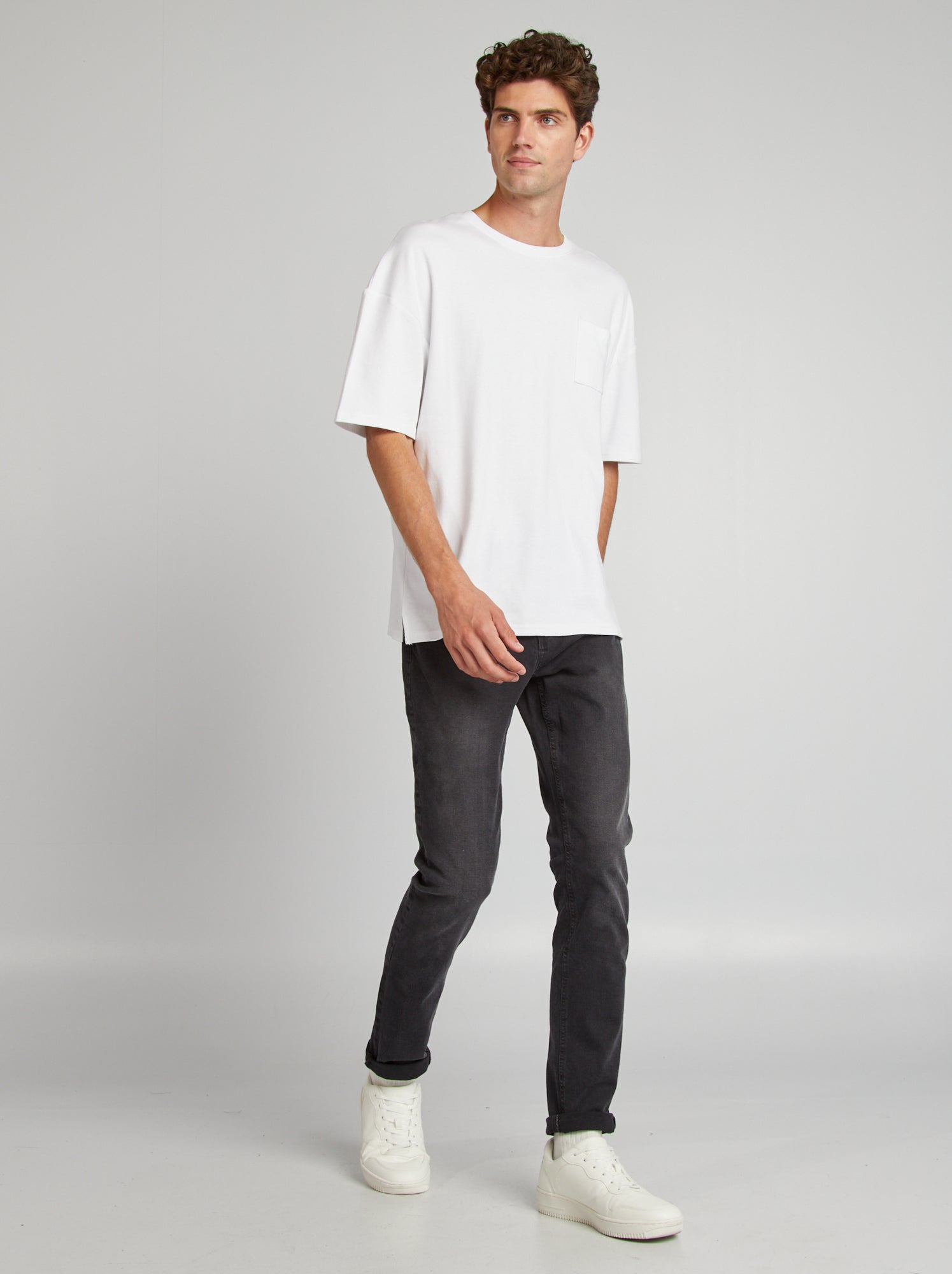 Jean slim à 5 poches - L34 - Gris