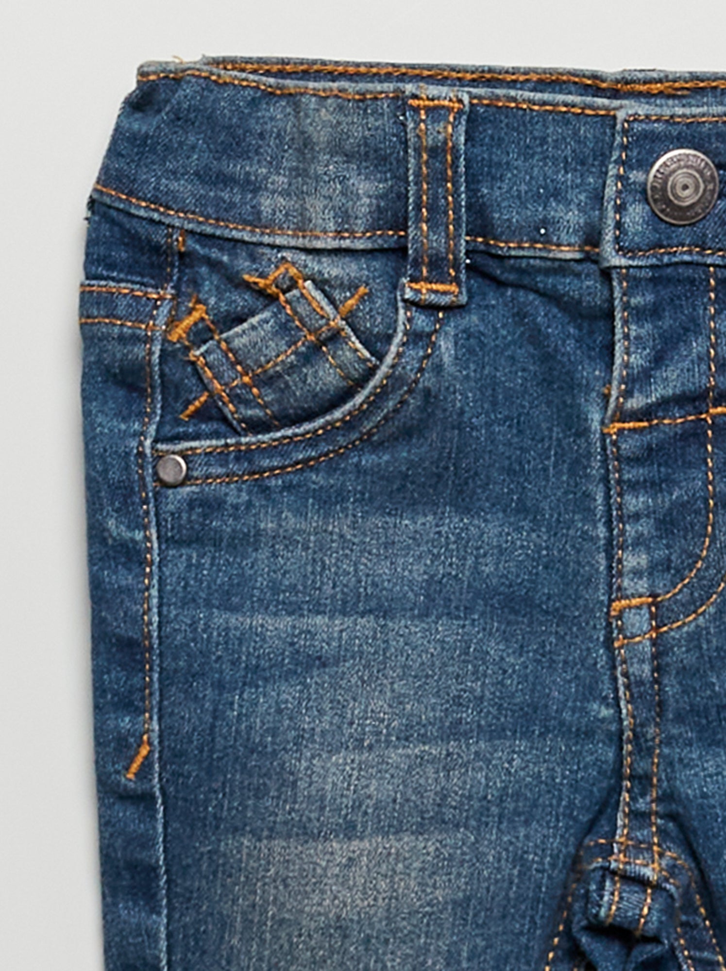 Jean slim stretch à taille ajustable - Bleu foncé