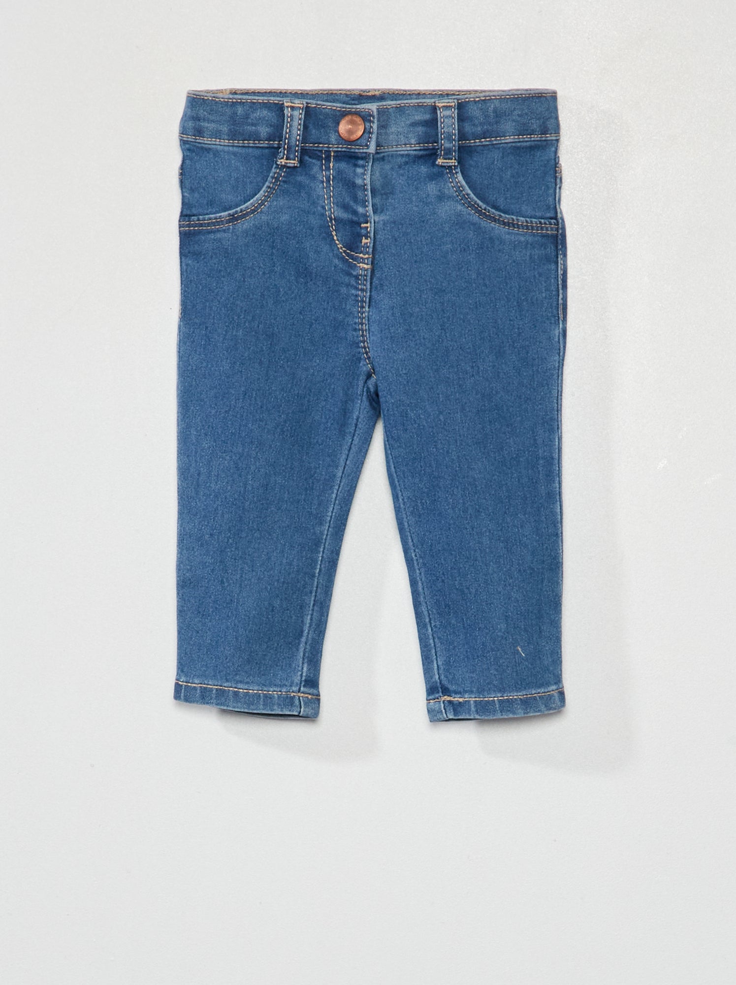 Jean slim stretch à taille ajustable - Bleu