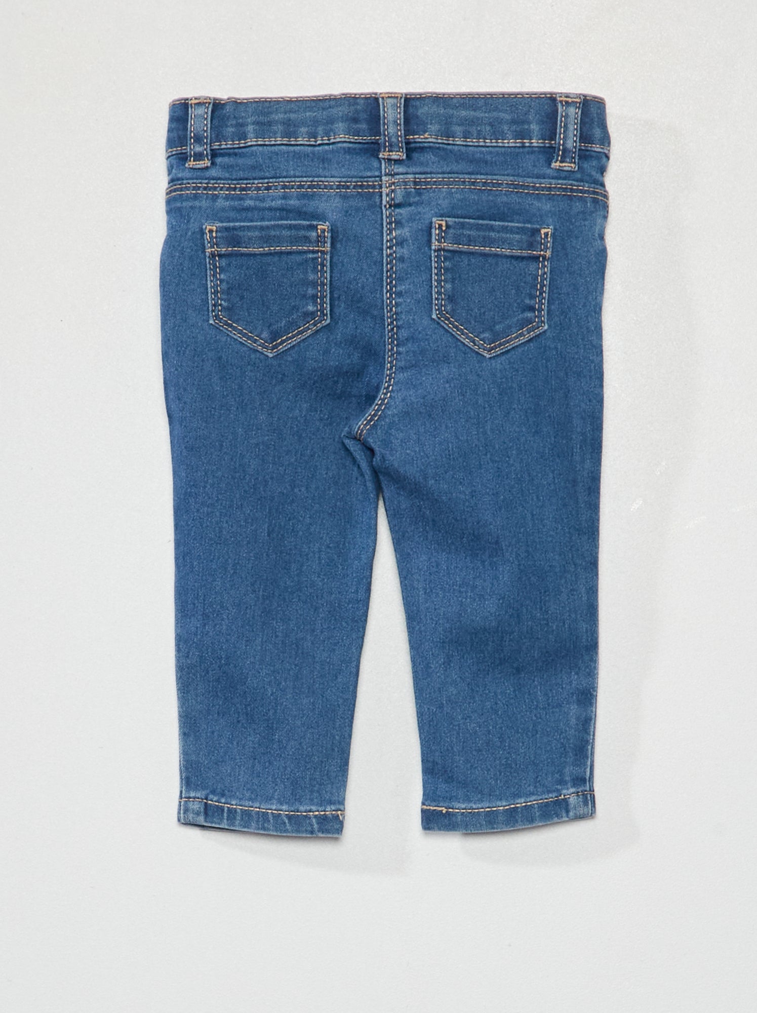 Jean slim stretch à taille ajustable - Bleu