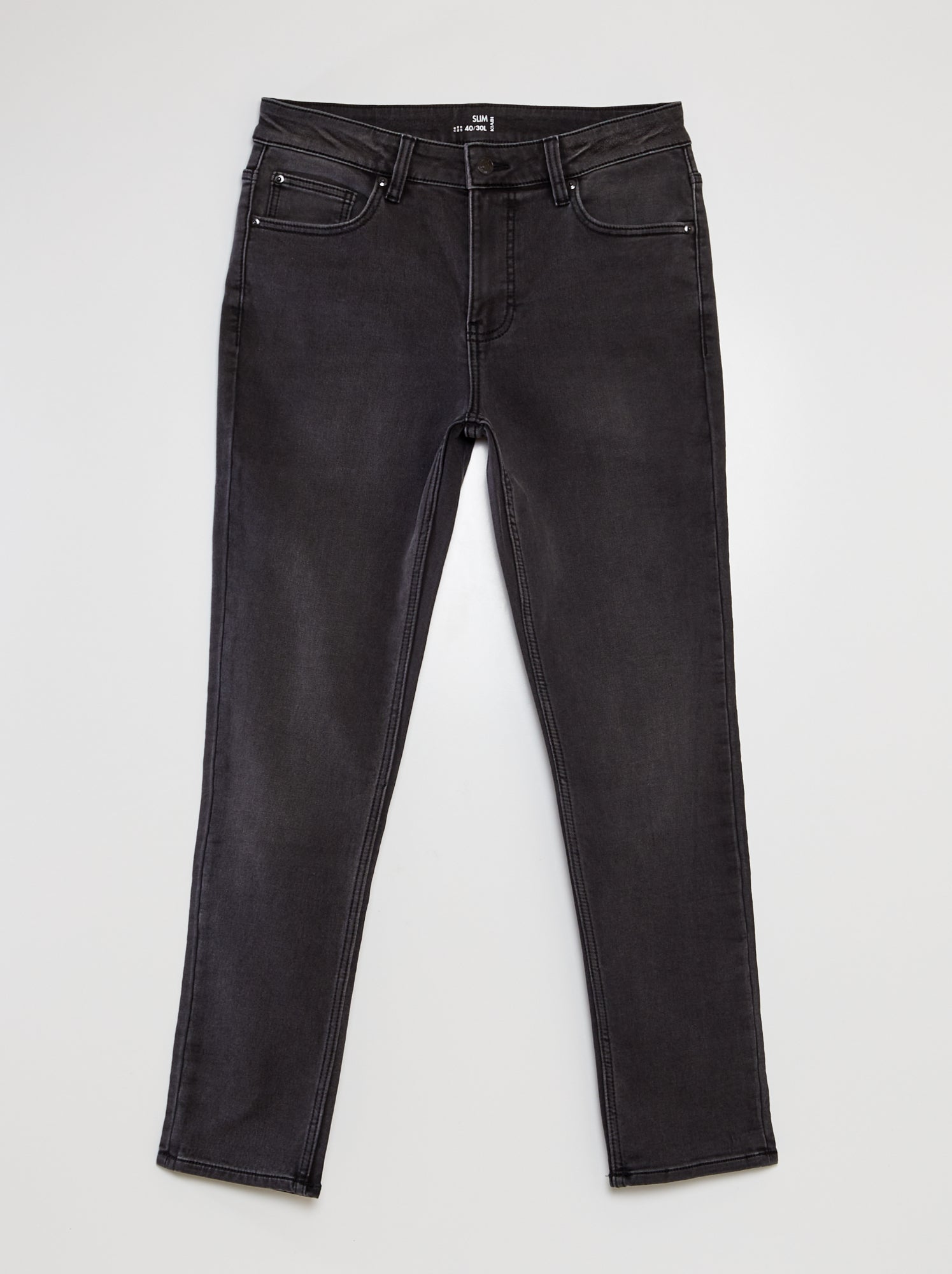 Jean slim stretch - L30 - Gris/noir