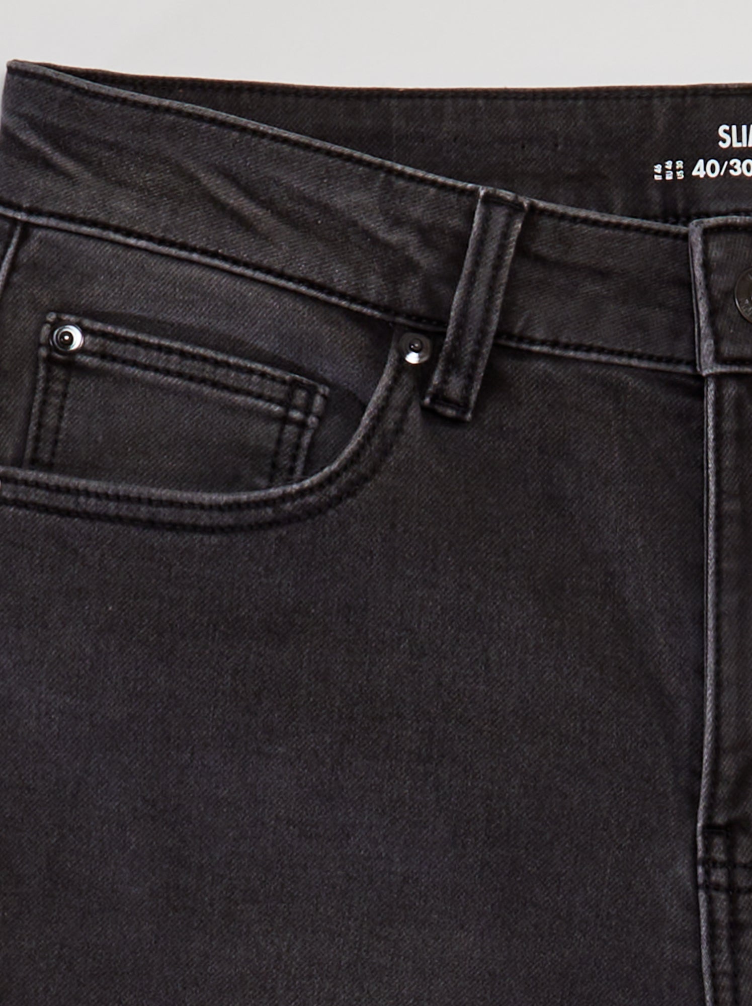 Jean slim stretch - L30 - Gris/noir
