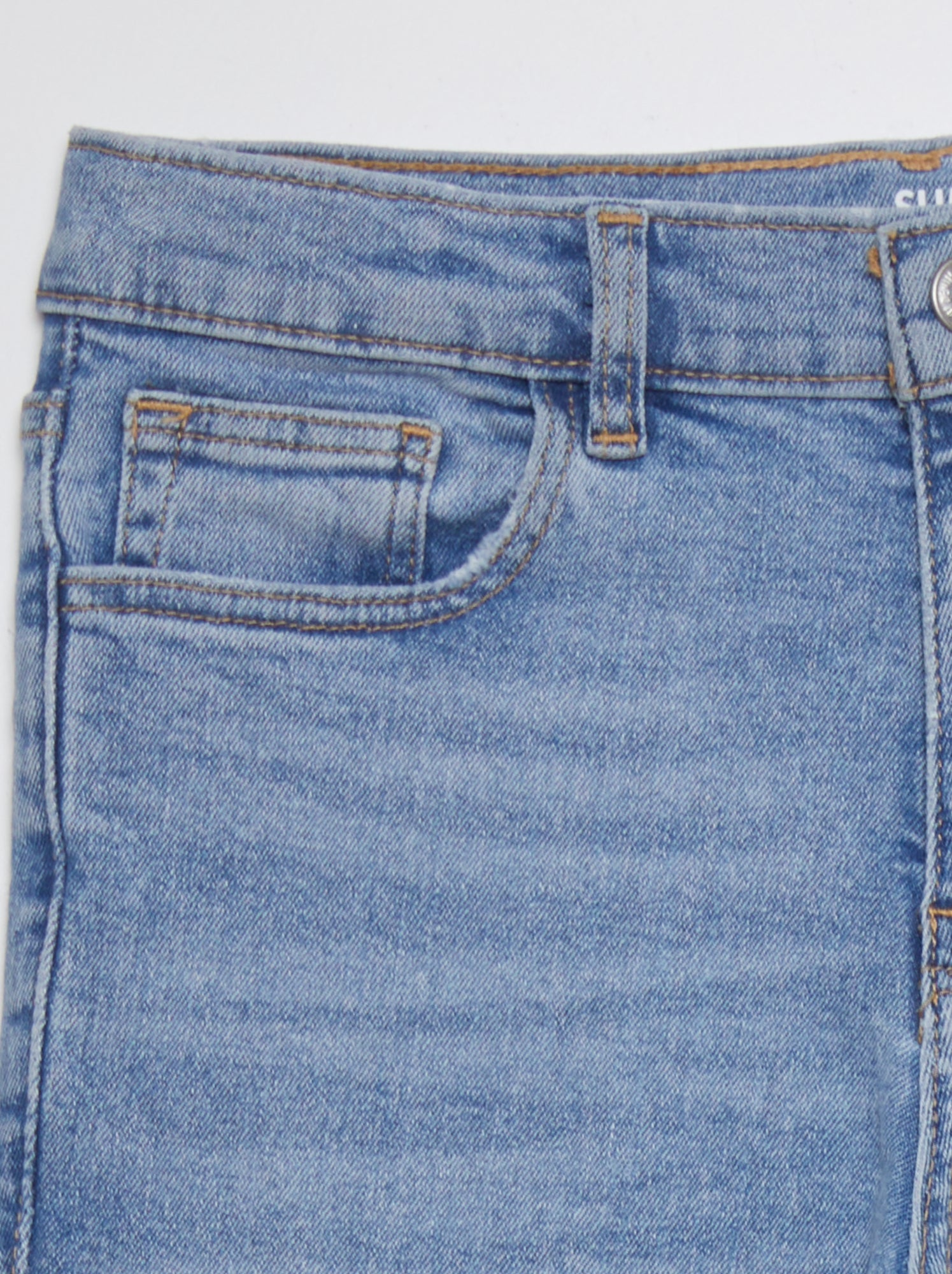 Jean slim taille ajustable - Bleu clair