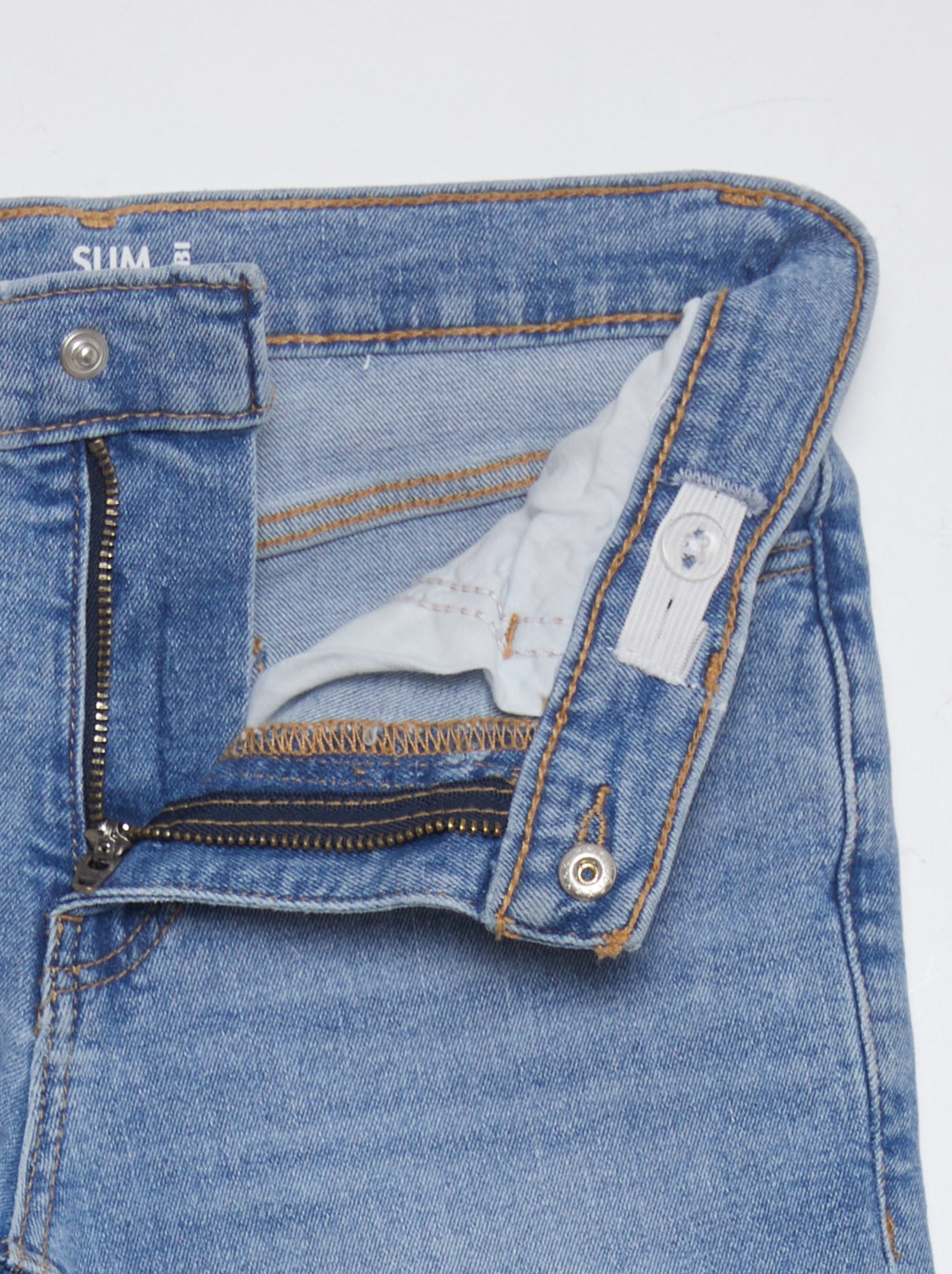 Jean slim taille ajustable - Bleu clair