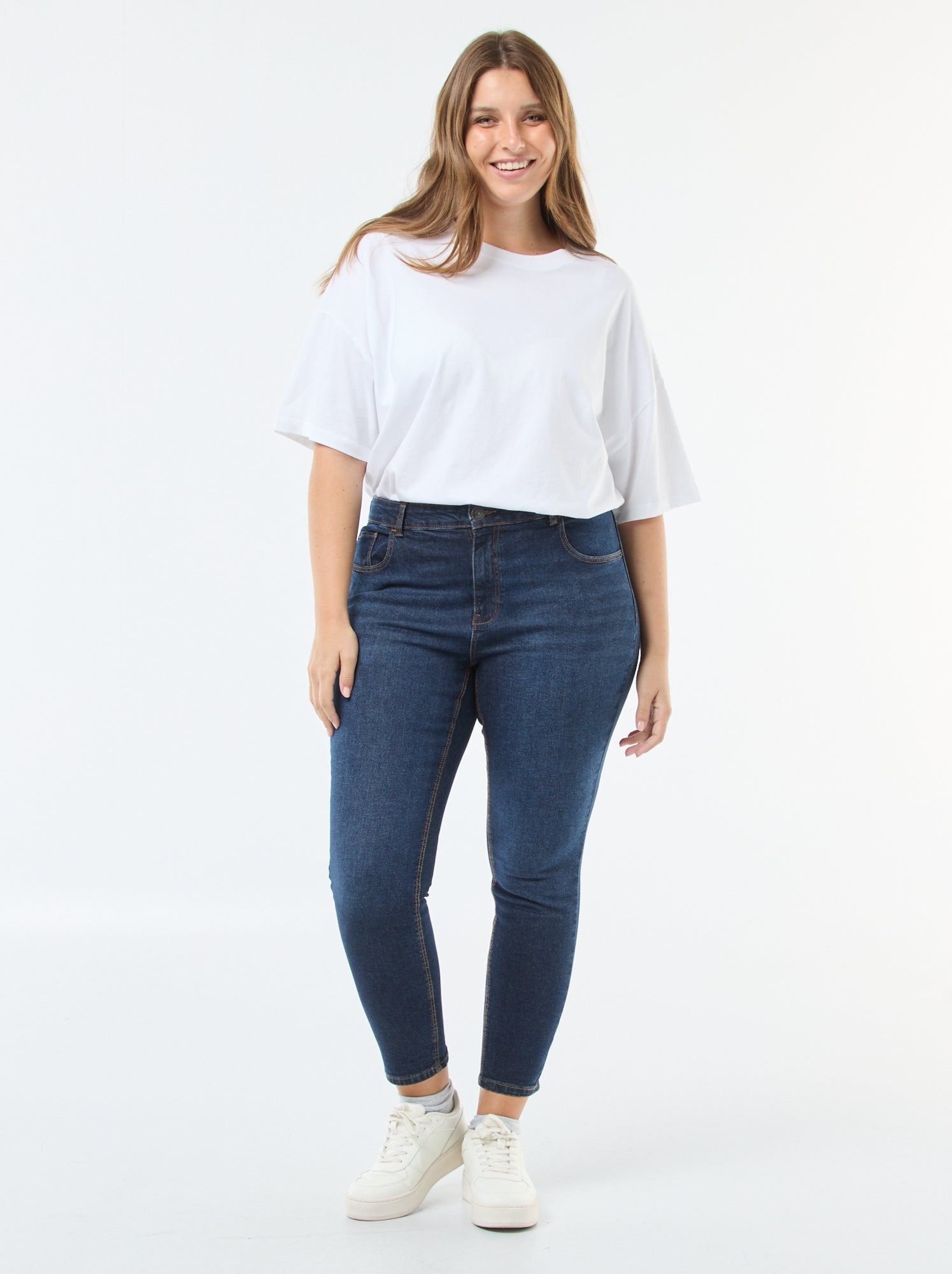 Jean slim taille haute - L28 - brut