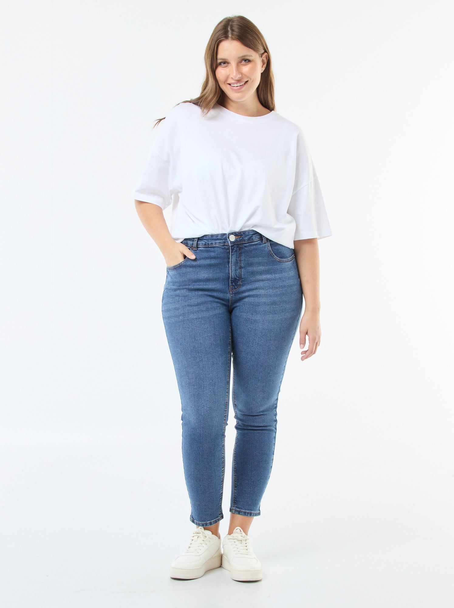 Jean slim taille haute - L28 - Stone