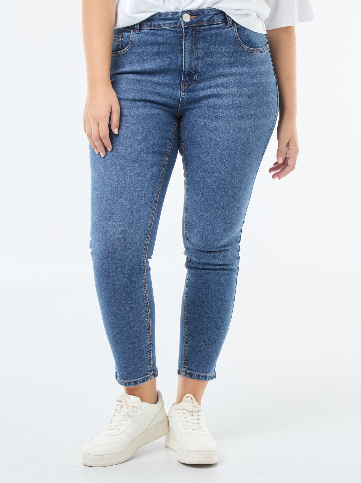 Jean slim taille haute - L28 - Stone