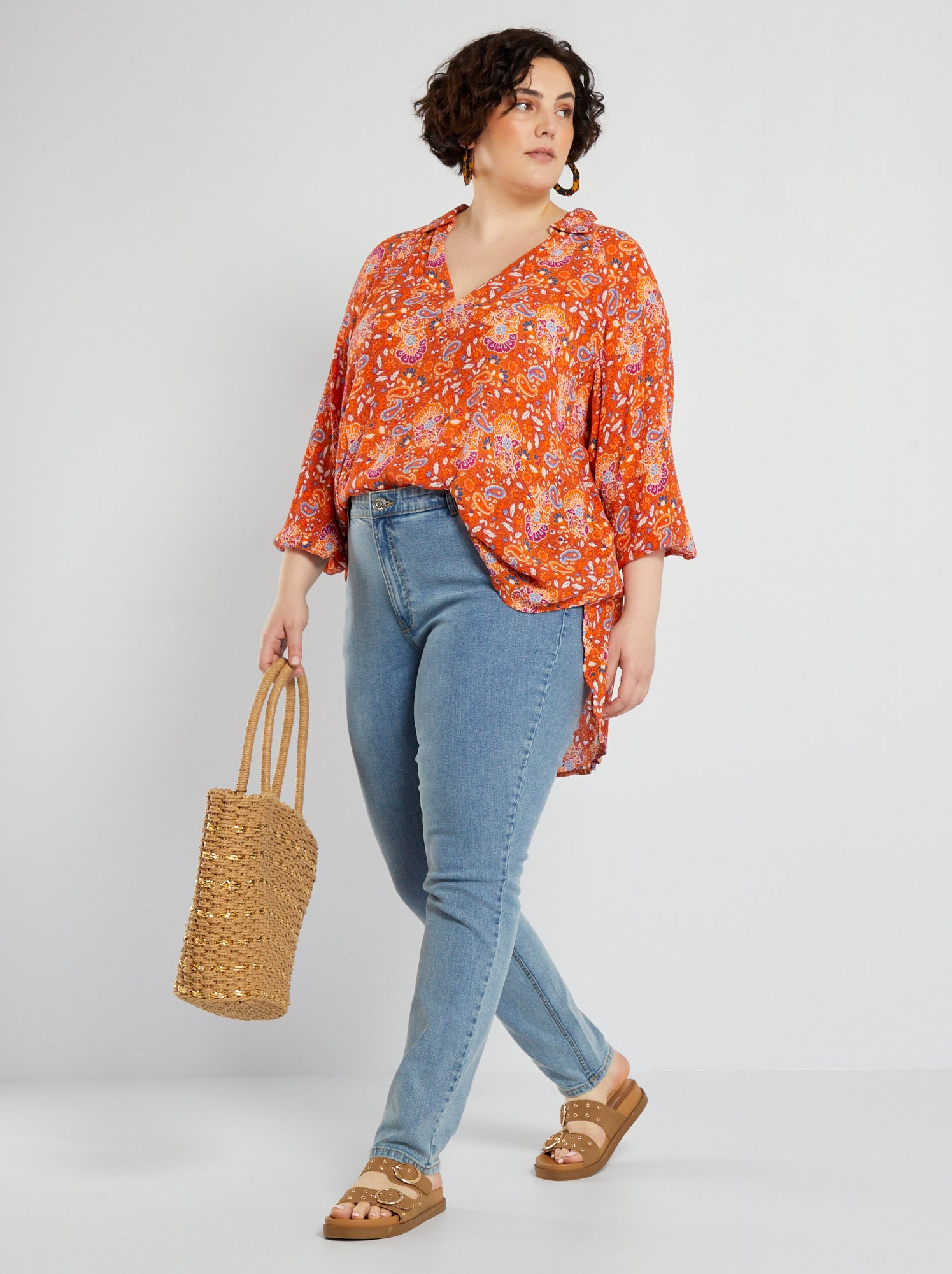 Jean slim taille haute - L28 - Triple stone