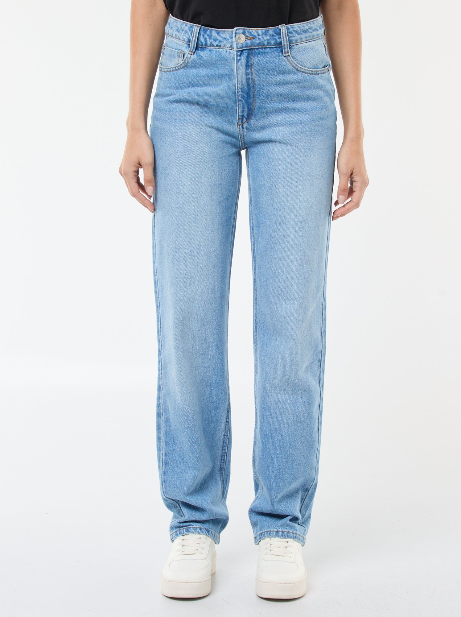 Jean straight / coupe droite à taille haute - L32 - Bleu (EPX37_1)