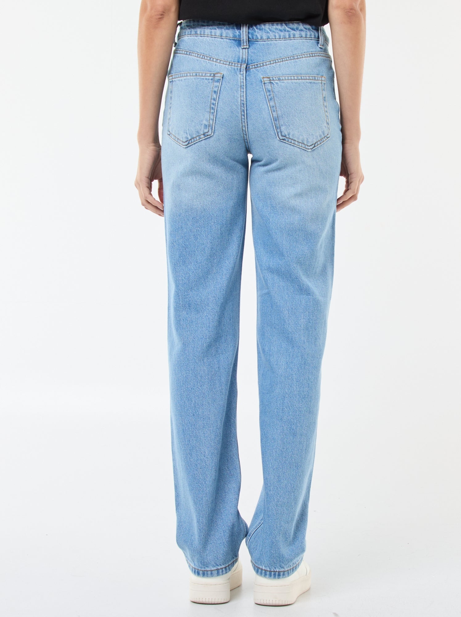 Jean straight / coupe droite à taille haute - L32 - Bleu (EPX37_1)