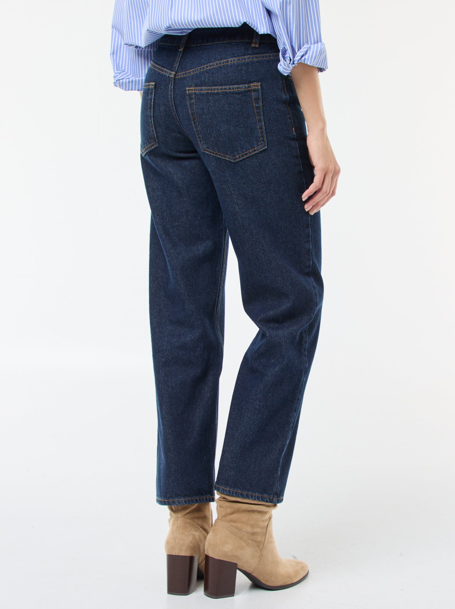 Jean straight / coupe droite à taille haute - L32 - Bleu (EPX37_2)