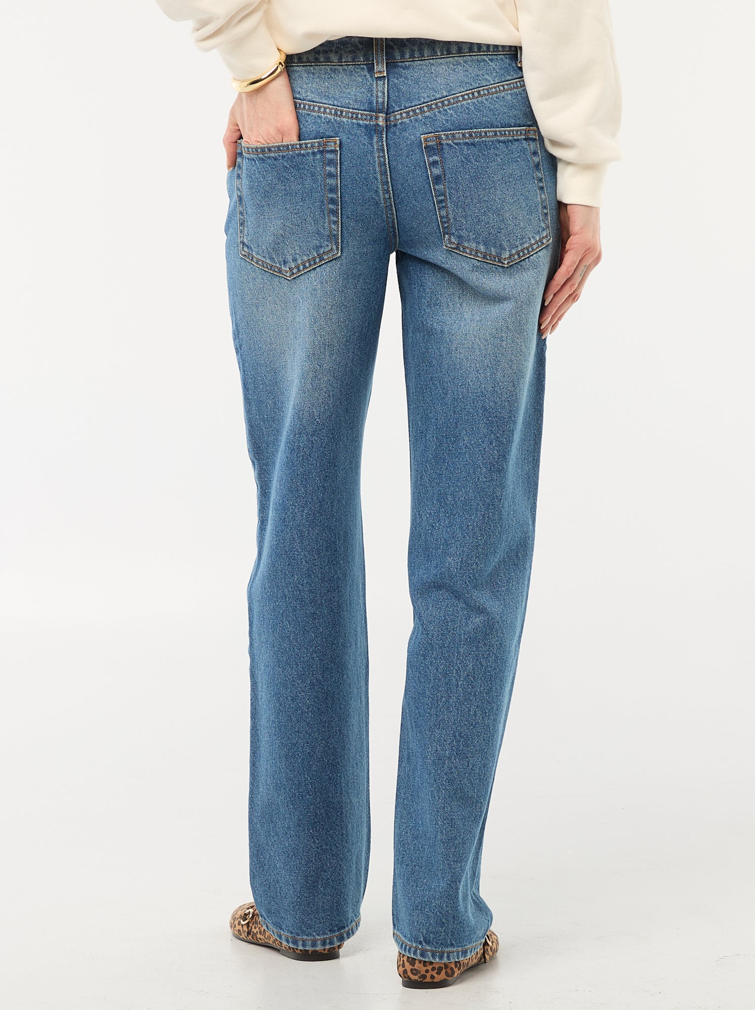 Jean straight / coupe droite à taille haute - L32 - Bleu (EPX37_3)