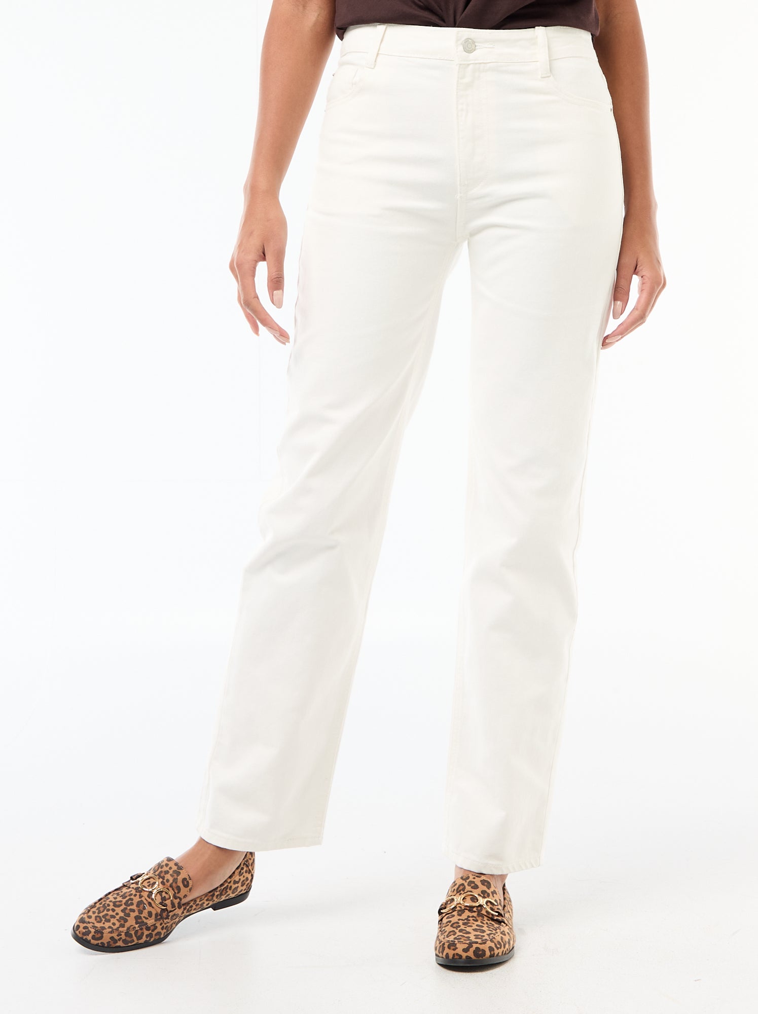 Jean straight denim en coton - Blanc