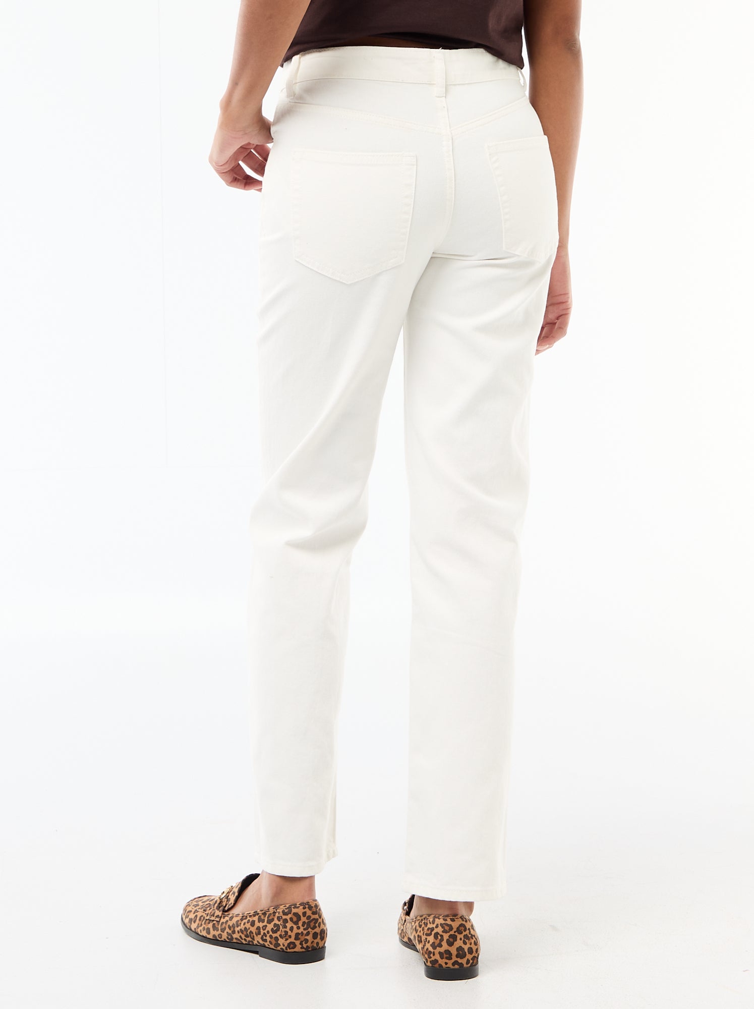 Jean straight denim en coton - Blanc