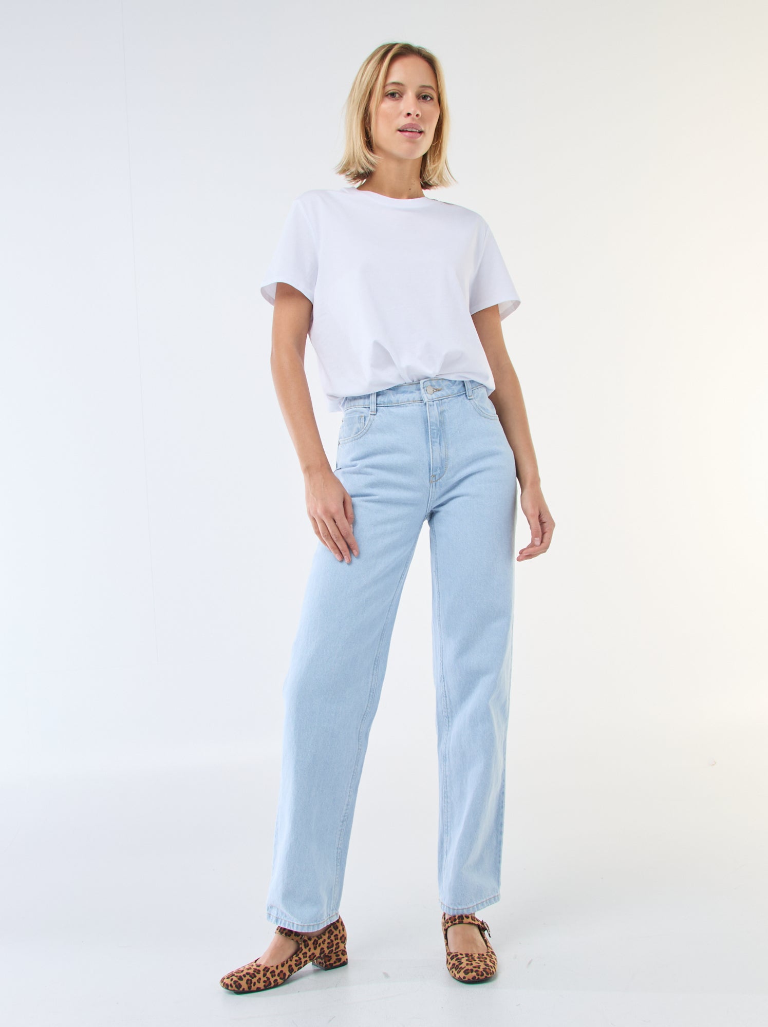 Jean straight denim en coton - Bleu (EPX33_1)