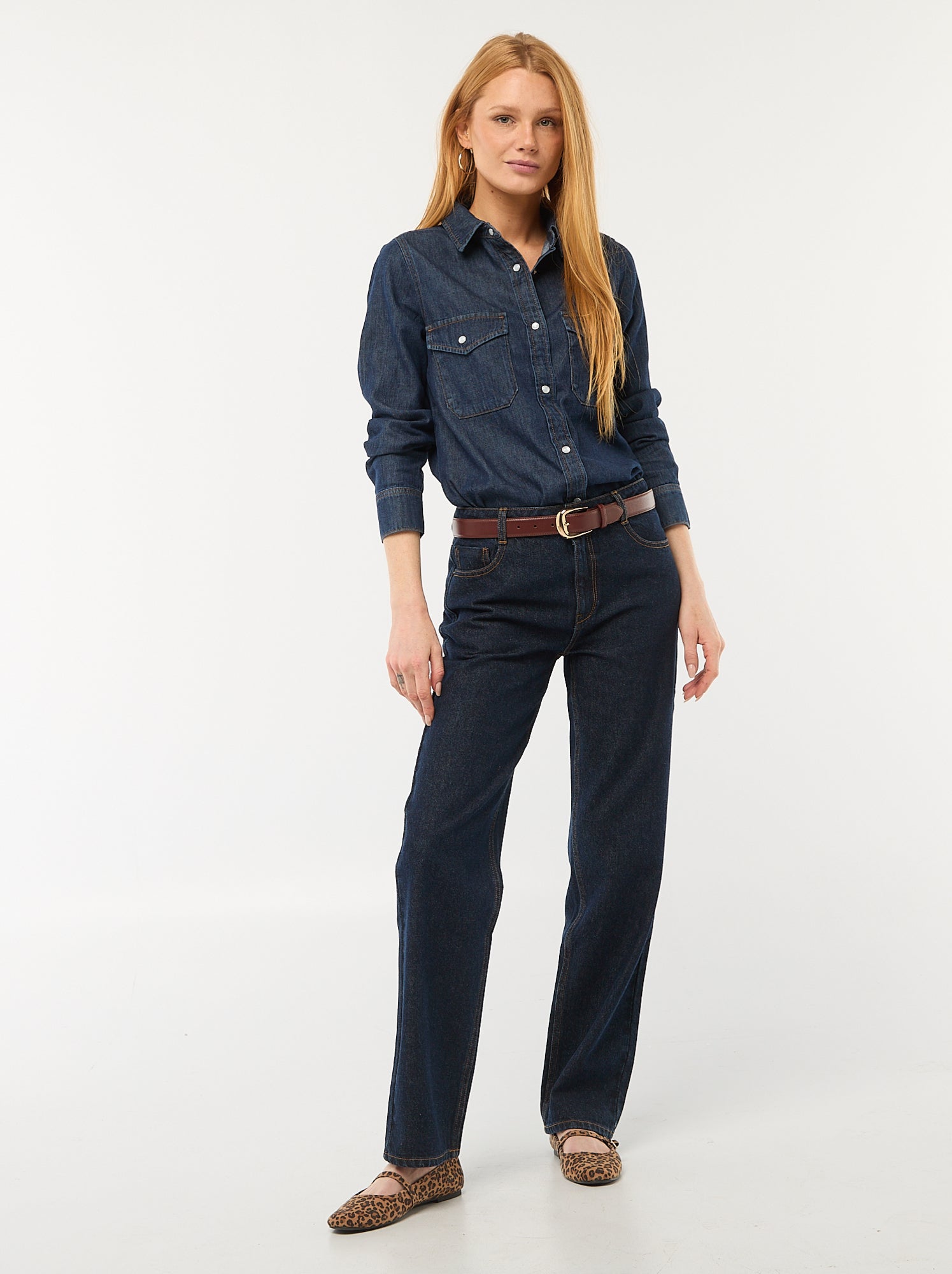 Jean straight denim en coton - Bleu (EPX33_2)