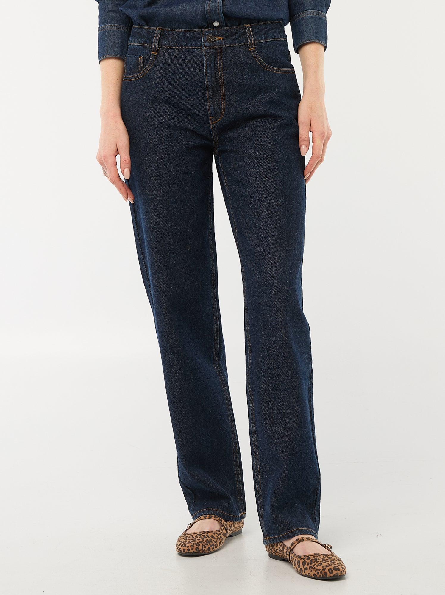 Jean straight denim en coton - Bleu (EPX33_2)