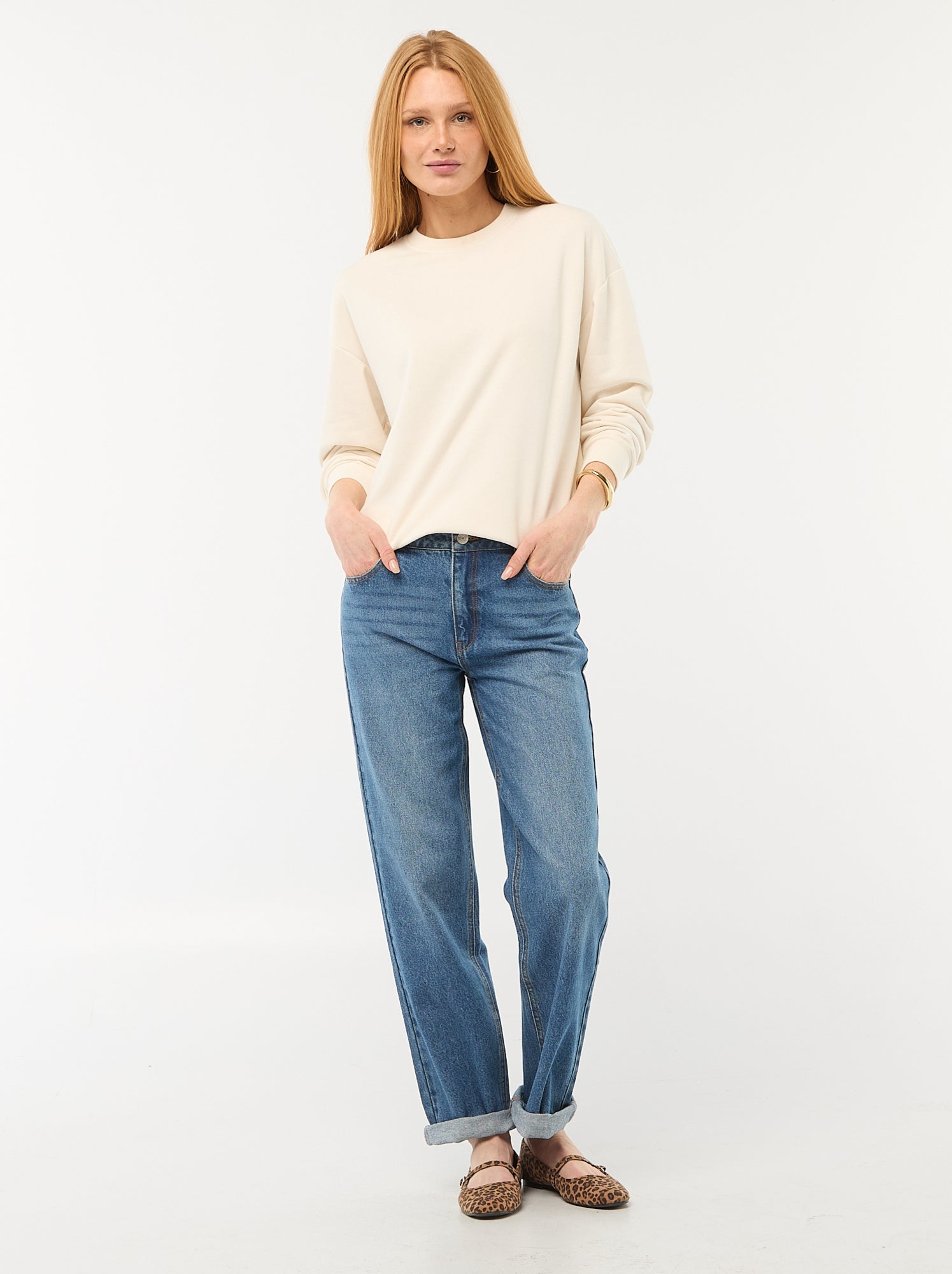 Jean straight denim en coton - Bleu (EPX33_3)